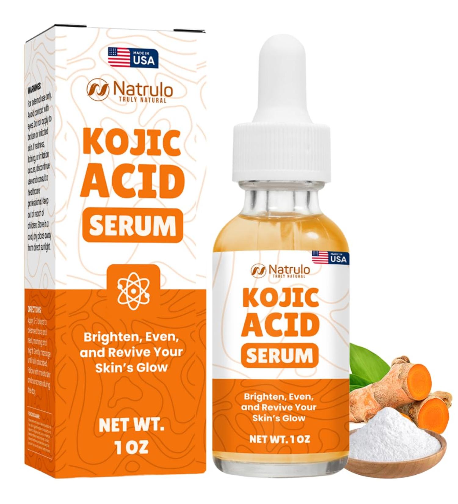 Kojic Acid Serum Dark Spot Remover for Face & Body Skin Brightening for Spots, Hyperpigmentation, Discoloration Facial Oil Reduces Acne, Scars, & Evens Tone Dark Spot Correcting Glow Serum - Buy Online on GoSupps.com