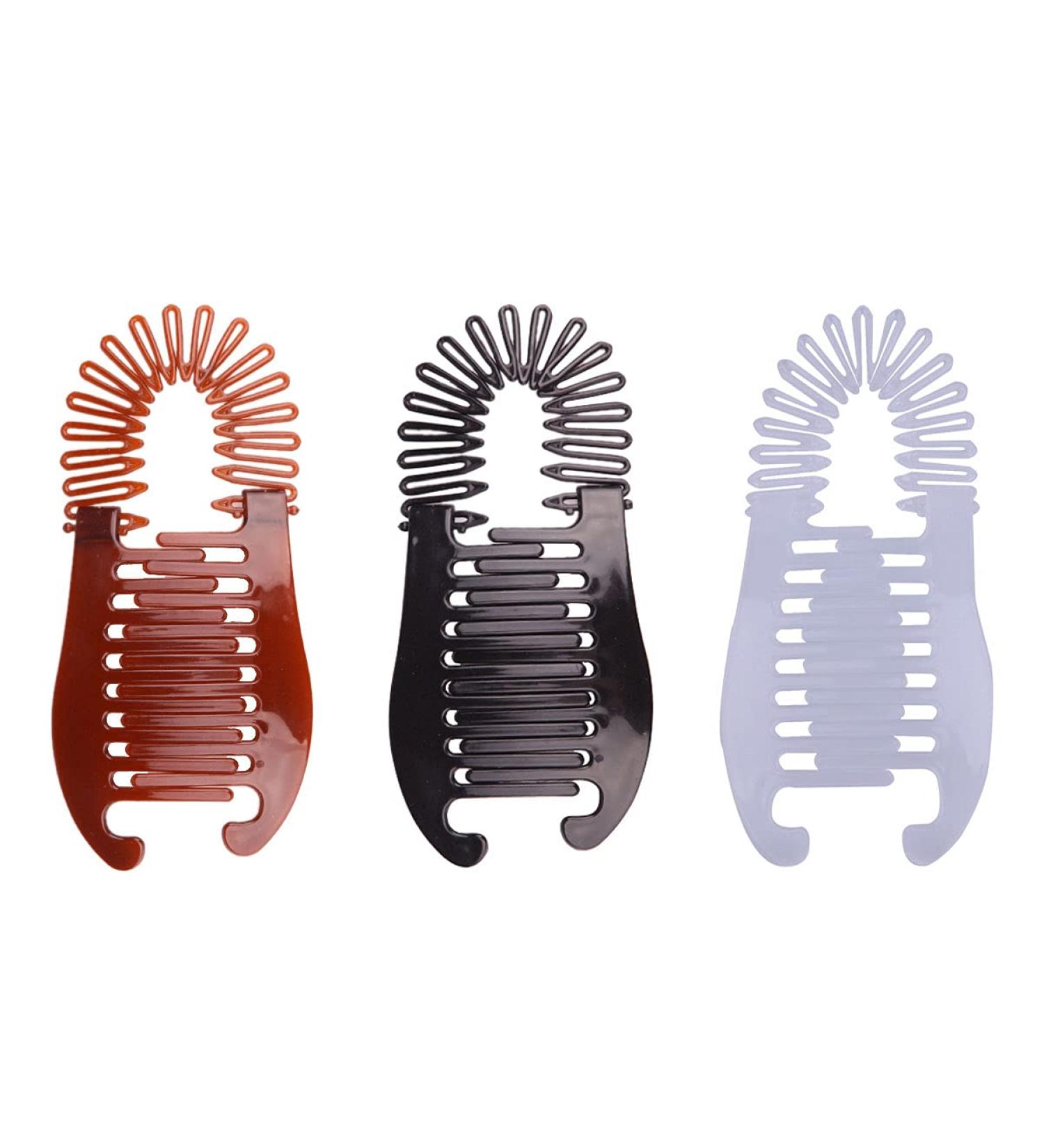 Numblartd 3Pcs Elongated Interlocking Plastic Banana Clip Hair Combs - Stylish Hair Accessories for Ponytail Holder - Buy Online on GoSupps.com