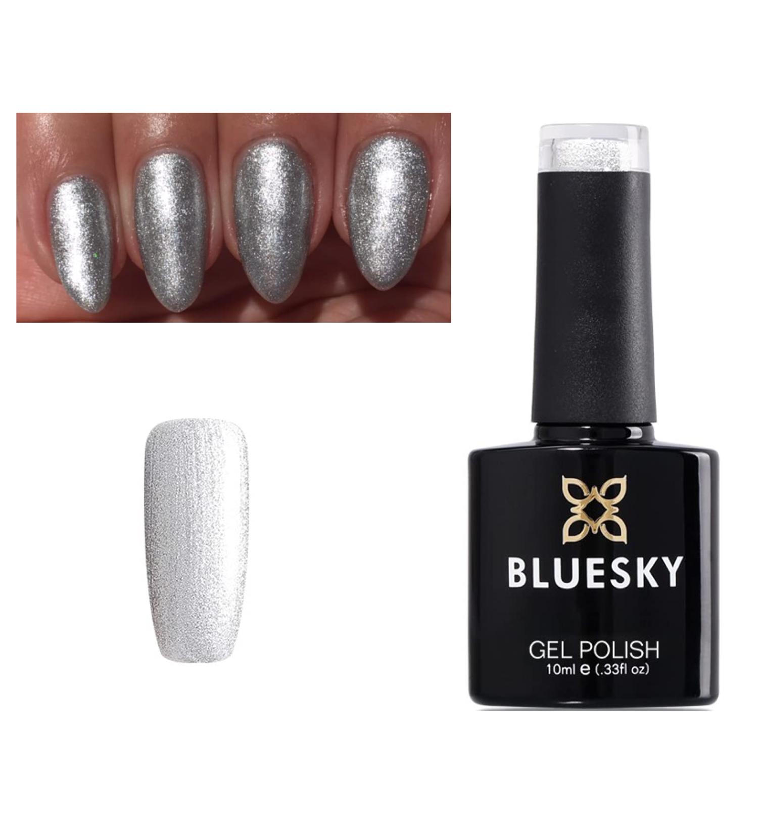 Bluesky Silver Glitter Shimmer Sparkle A18 Nail Gel Polish UV LED Soak Off 10ml - Buy Online on GoSupps.com