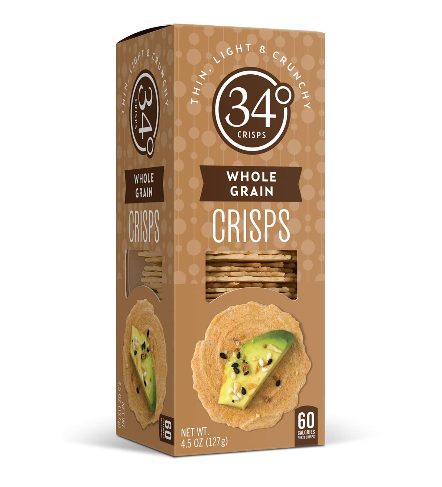 34 Degrees Whole Grain Crisps - Thin, Light & Crunchy - 4.5oz Single Pack - Buy Online on GoSupps.com