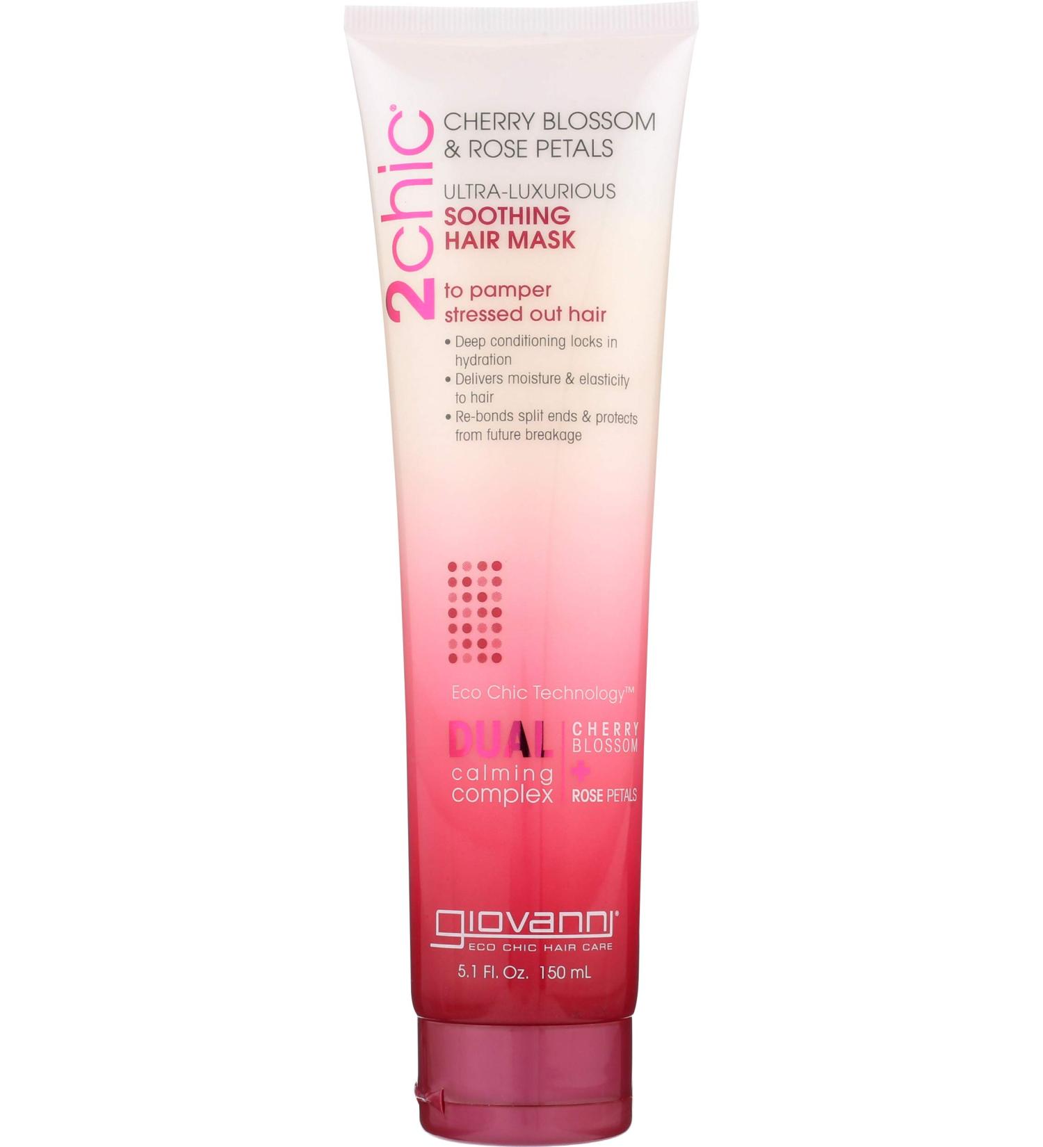 Giovanni 2chic Soothing Hair Mask - Cherry Blossom & Rose Petals, 5.1 oz - Buy Online on GoSupps.com