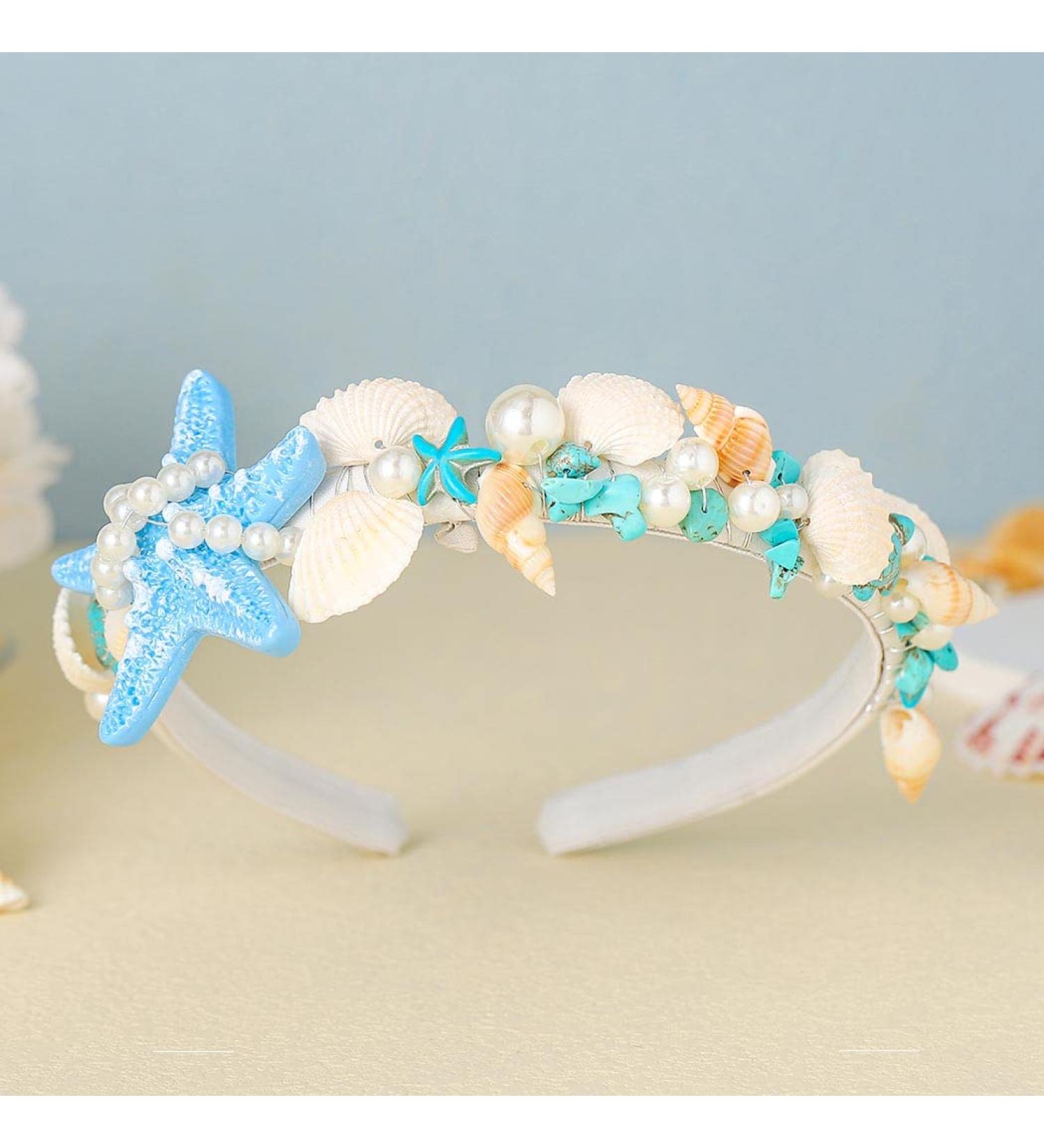 Unicra Starfish Pearl Bridal Headband - Beach Wedding Hair Accessories - Buy Online on GoSupps.com