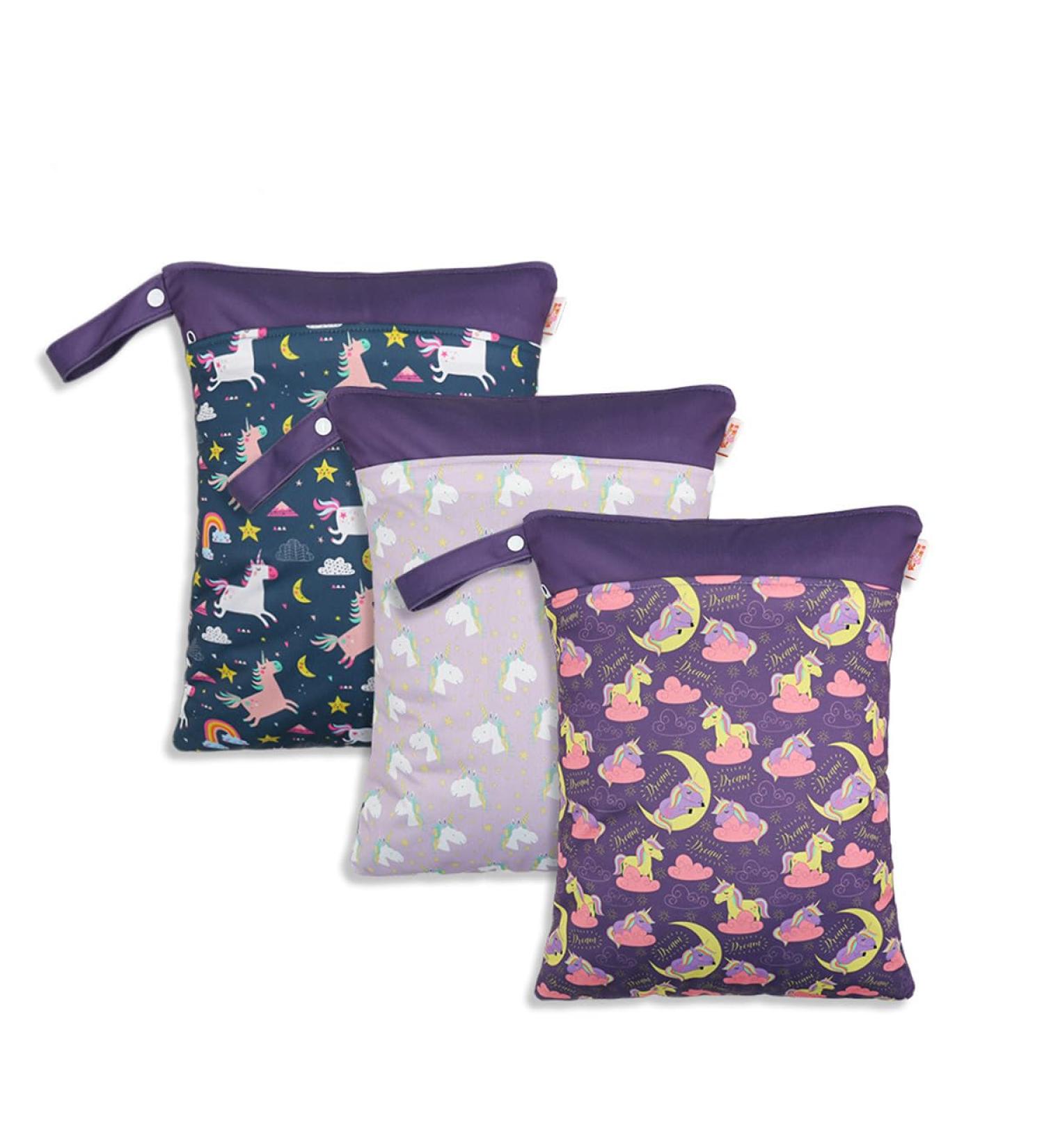 Daysskk 3-Piece Waterproof Wet Bag Set for Kindergarten Girls - Diaper Bag Swim & Travel with Zipper - 30x40 cm Patterns - Buy Online on GoSupps.com