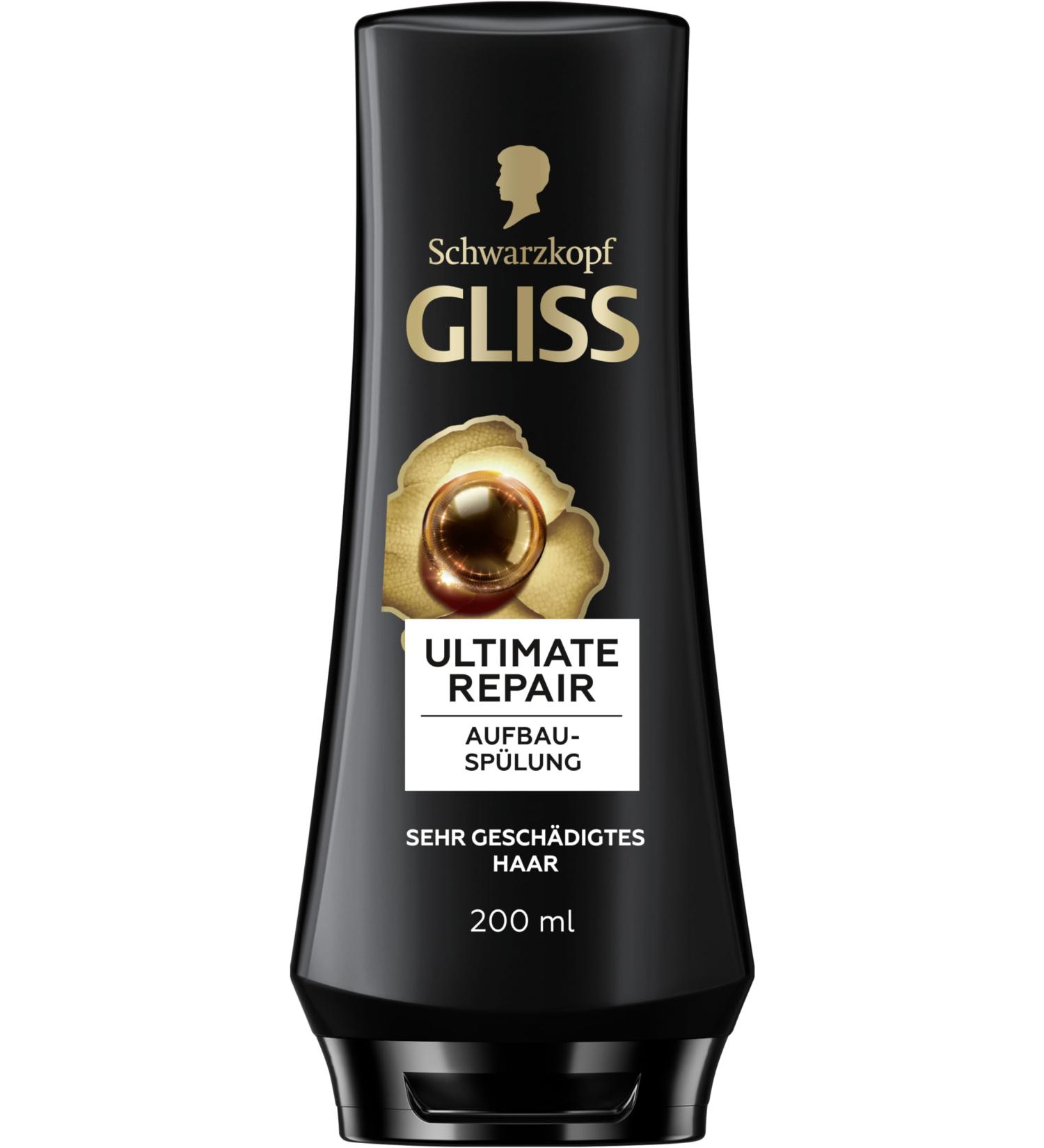 Gliss Ultimate Repair Conditioner (200 ml) with liquid keratin and pearl extract - Repairing treatment for extremely damaged hair - Buy Online on GoSupps.com