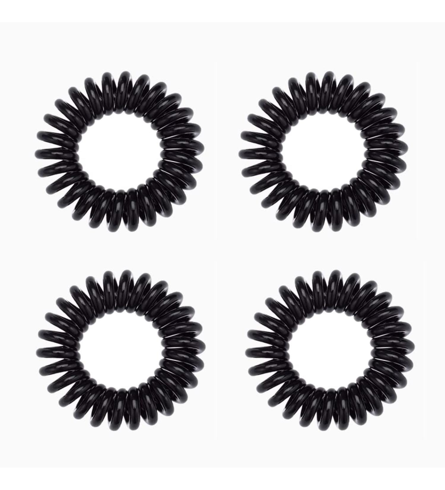 4-Piece Spiral Hair Tie Set | Elastic & Stretchy Bands for Girls & Women | Telephone Cable Hair Accessories for Thick Hair - Buy Online on GoSupps.com