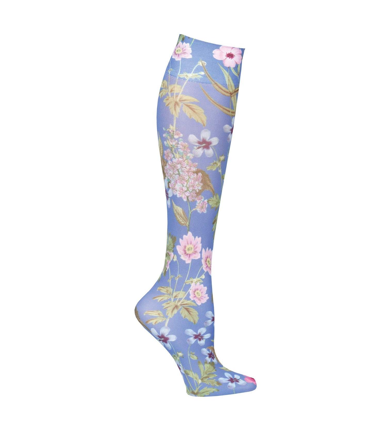 Celeste Stein Moderate Compression Knee High Stockings Wide Calf - Blue Morona