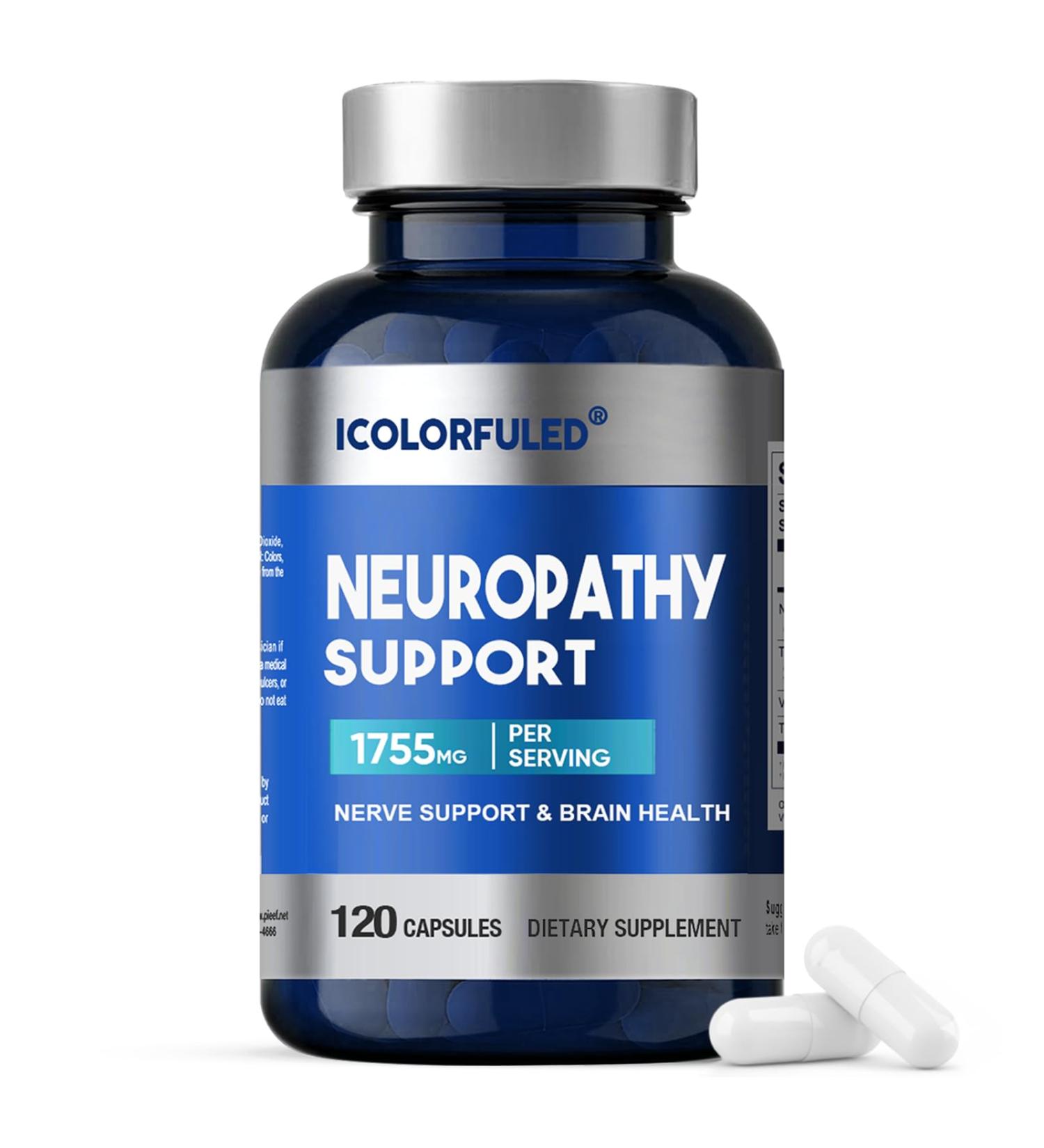 icolorfuled Neuropathy Supplements Nerve Savior for Neuropathy with 600 Mg Alpha Lipoic Acid & B Vitamins Fortify Nerves in Fingers Hands Neck Toes & Feet 120 Capsules | 40-Day Supply - Buy Online on GoSupps.com