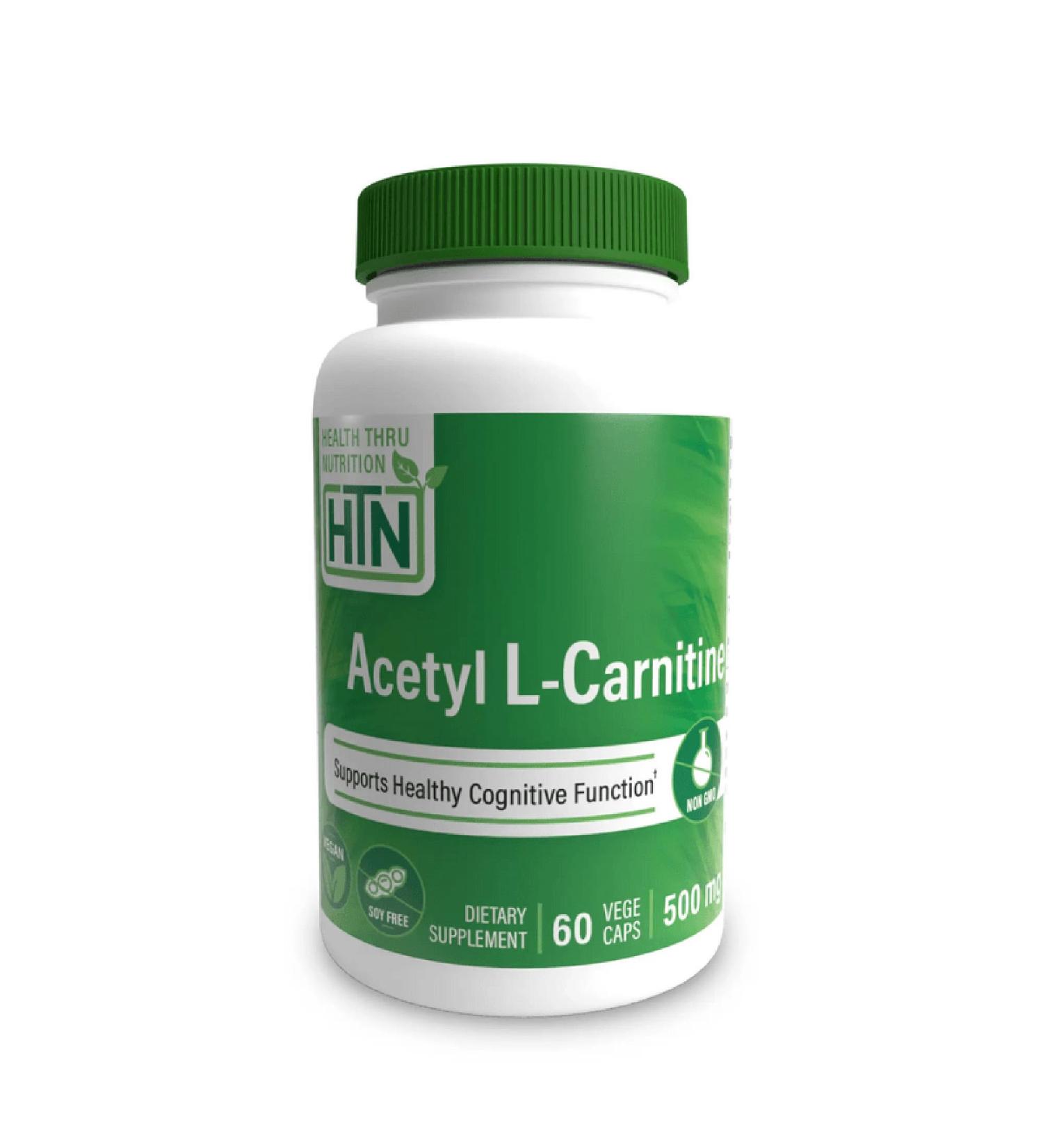 Health Thru Nutrition Acetyl-L-Carnitine 500mg - High Dose 60 Capsules | Gluten-Free Soy-Free Non-GMO Lab Tested - International Shipping Available - Buy Online on GoSupps.com