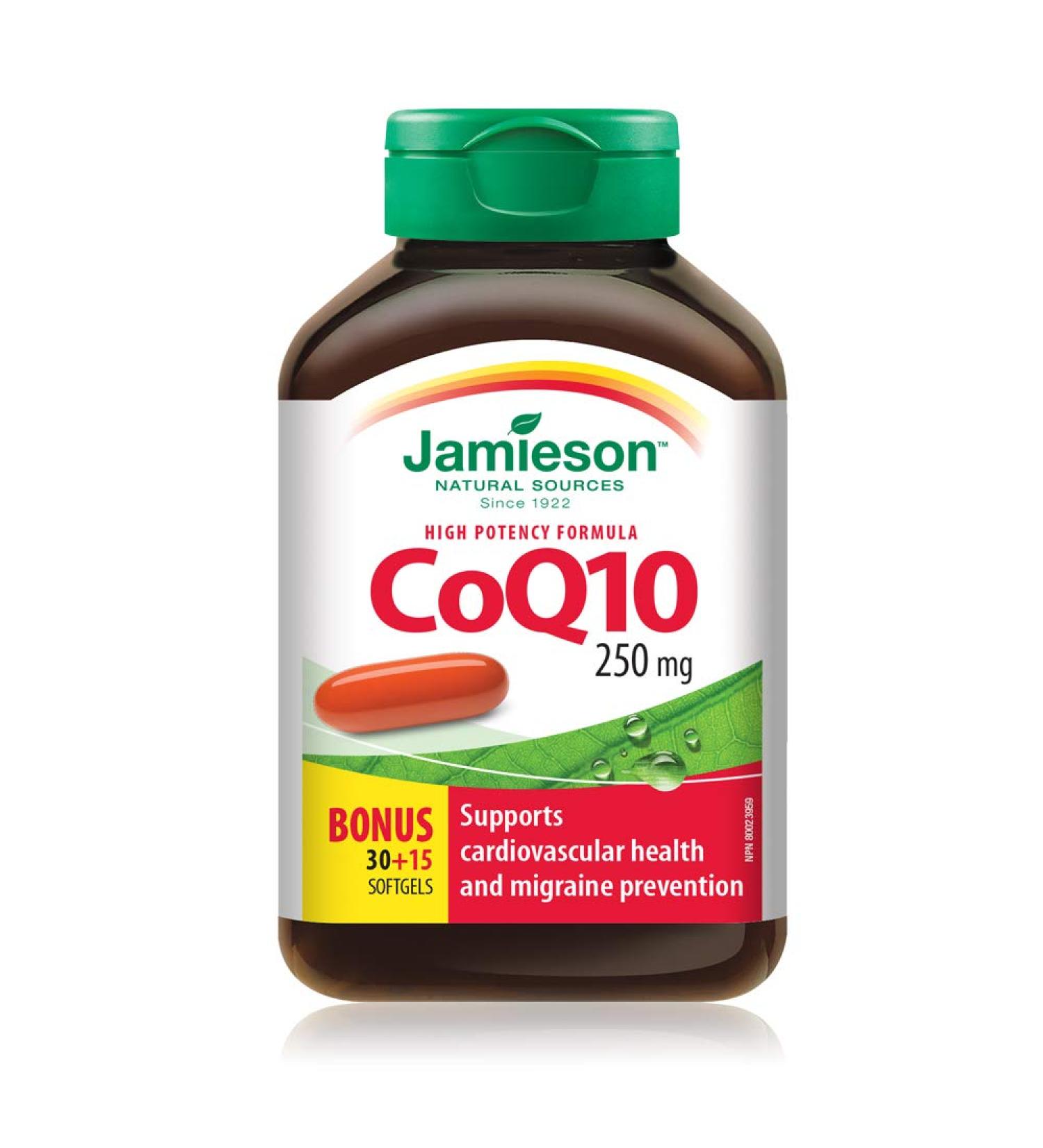 Buy Jamieson CoQ10 250mg High Potency - 30+15 Softgels | Best Price & Fast International Shipping - Buy Online on GoSupps.com