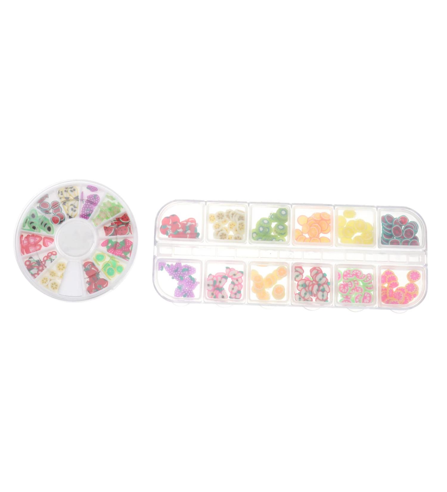 Gogogmee 24 Boxes Fruit Slice DIY Manicure Fruit Nail Slices Beads for Bracelets Fruit Stickers Cellphone Craft Slice Fruit Slices Nail Sticker Manicure Tips Slices Candy Decor Bangle Shine - Buy Online on GoSupps.com