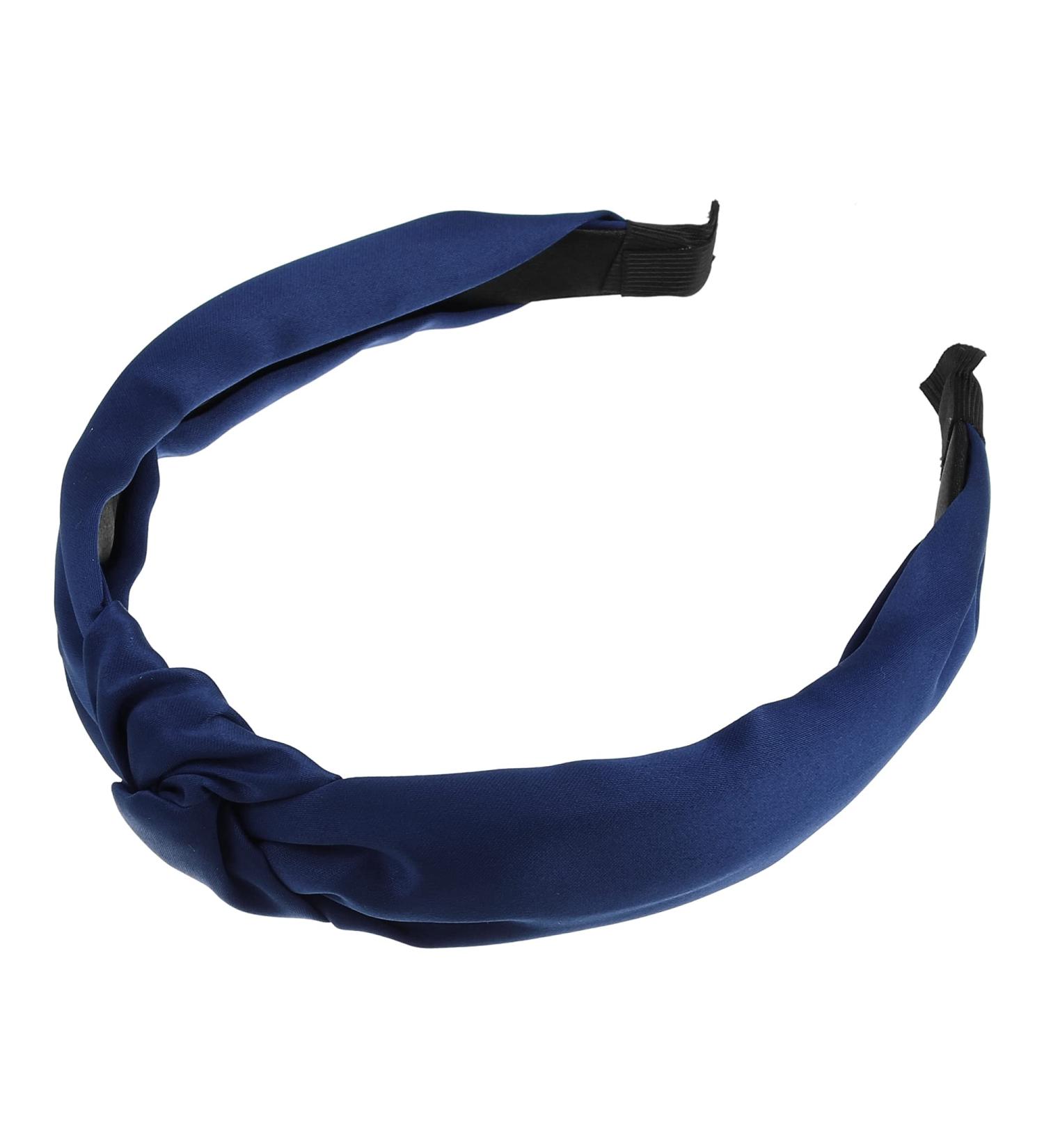 VOCOSTE Navy Blue Satin Knot Headband for Women - 1.2 Inch Wide - Buy Online on GoSupps.com