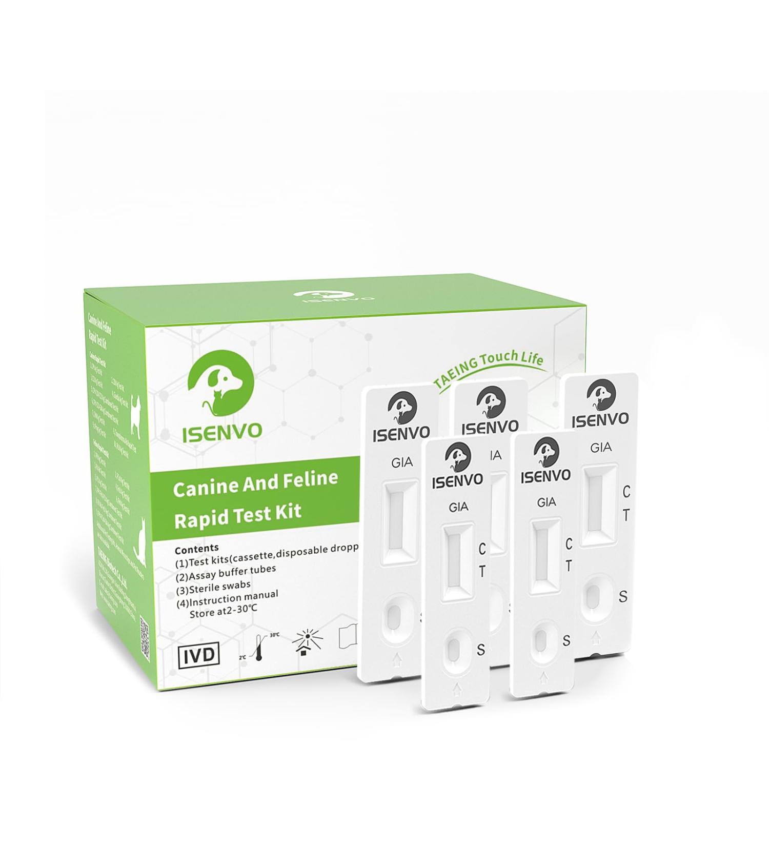 Isenvo 5x Giardia Quick Test Kit for Dogs & Cats | Reliable Intestinal Parasite & Diarrhea Testing - Buy Online on GoSupps.com