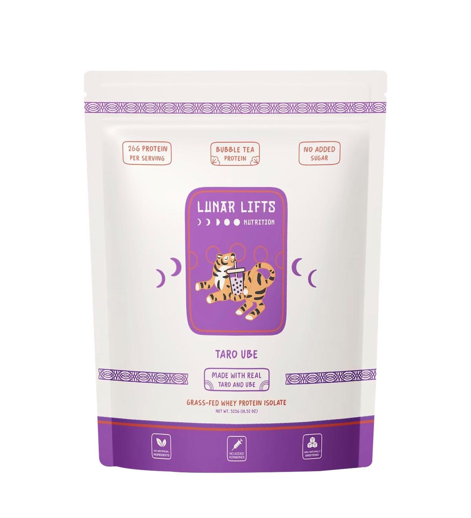 Taro Ube Boba Tea Protein Powder | 26g Whey Protein Isolate | No Added Sugars | High Protein Bubble Tea Mix - Buy Online on GoSupps.com