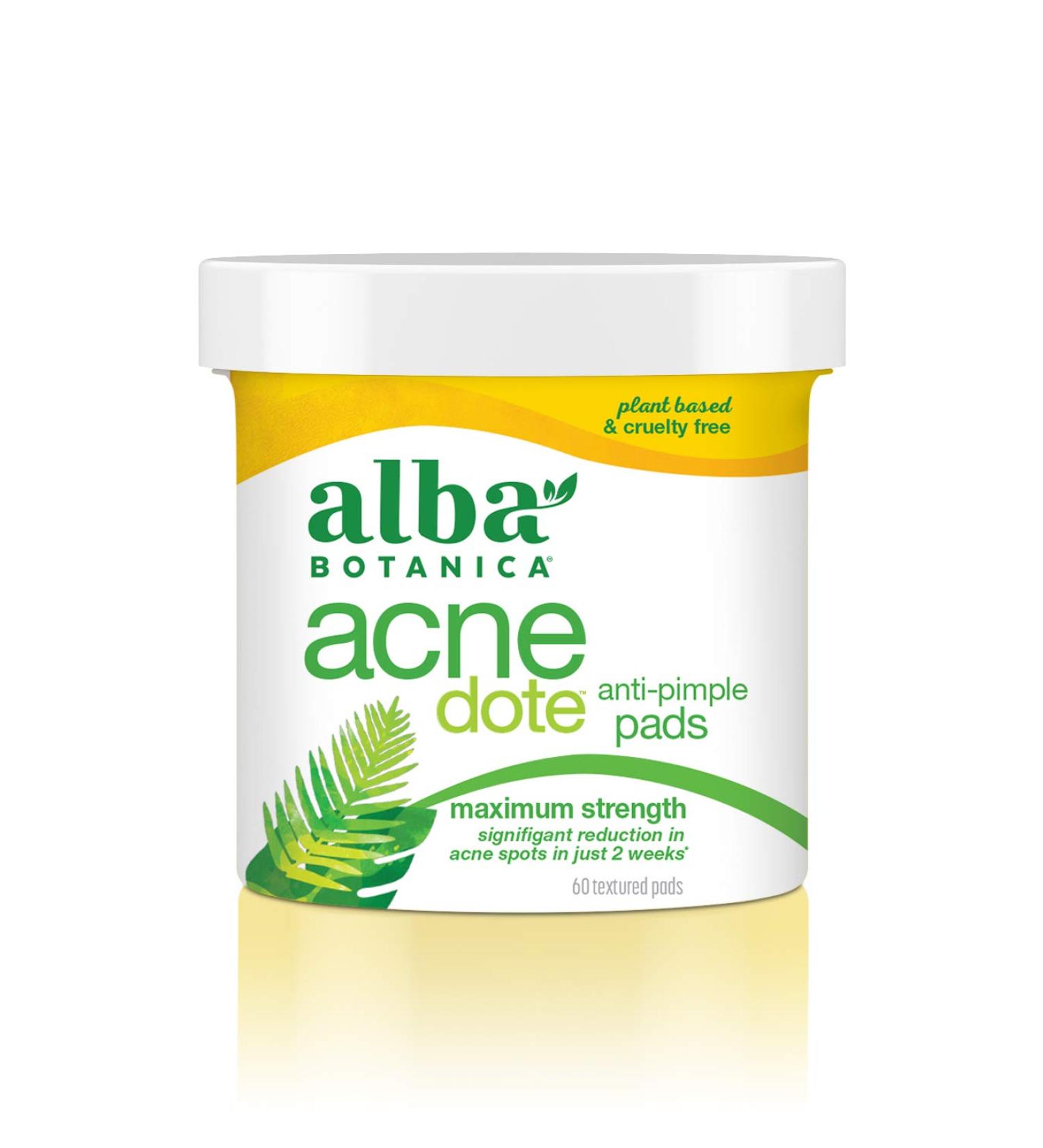 Alba Botanica Acnedote Anti-Pimple Pads - Maximum Strength 60 Textured Pads for Clear Skin - Buy Online on GoSupps.com