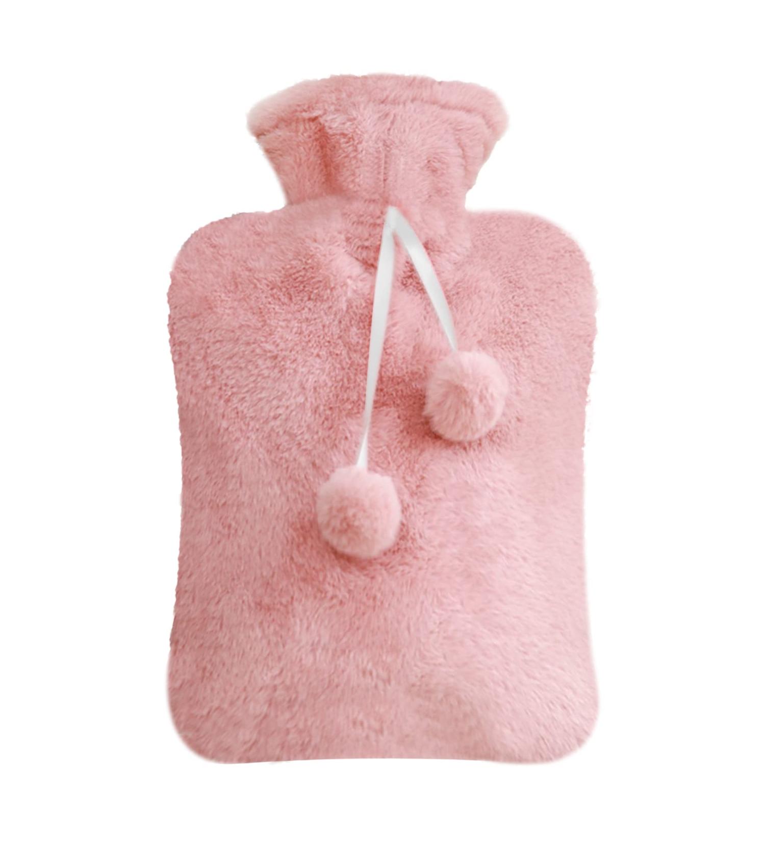 2L Hot Water Bottle with Knitted Cover | Pain Relief | Bed & Foot Warmer | Pink - Buy Online on GoSupps.com