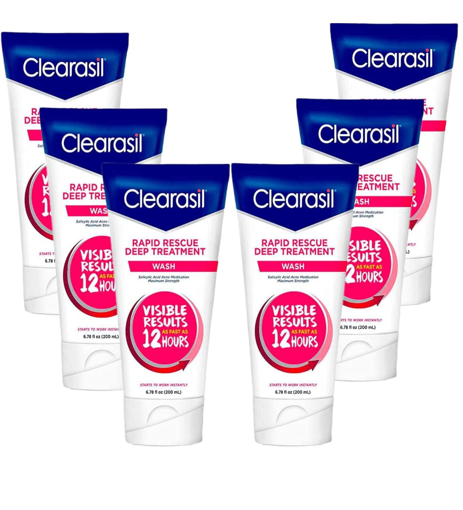 Clearasil Ultra Daily Face Wash Rapid Rescue 6.78 oz (Pack of 6) - Deep Treatment for Clear Skin | 200 ml - Buy Online on GoSupps.com