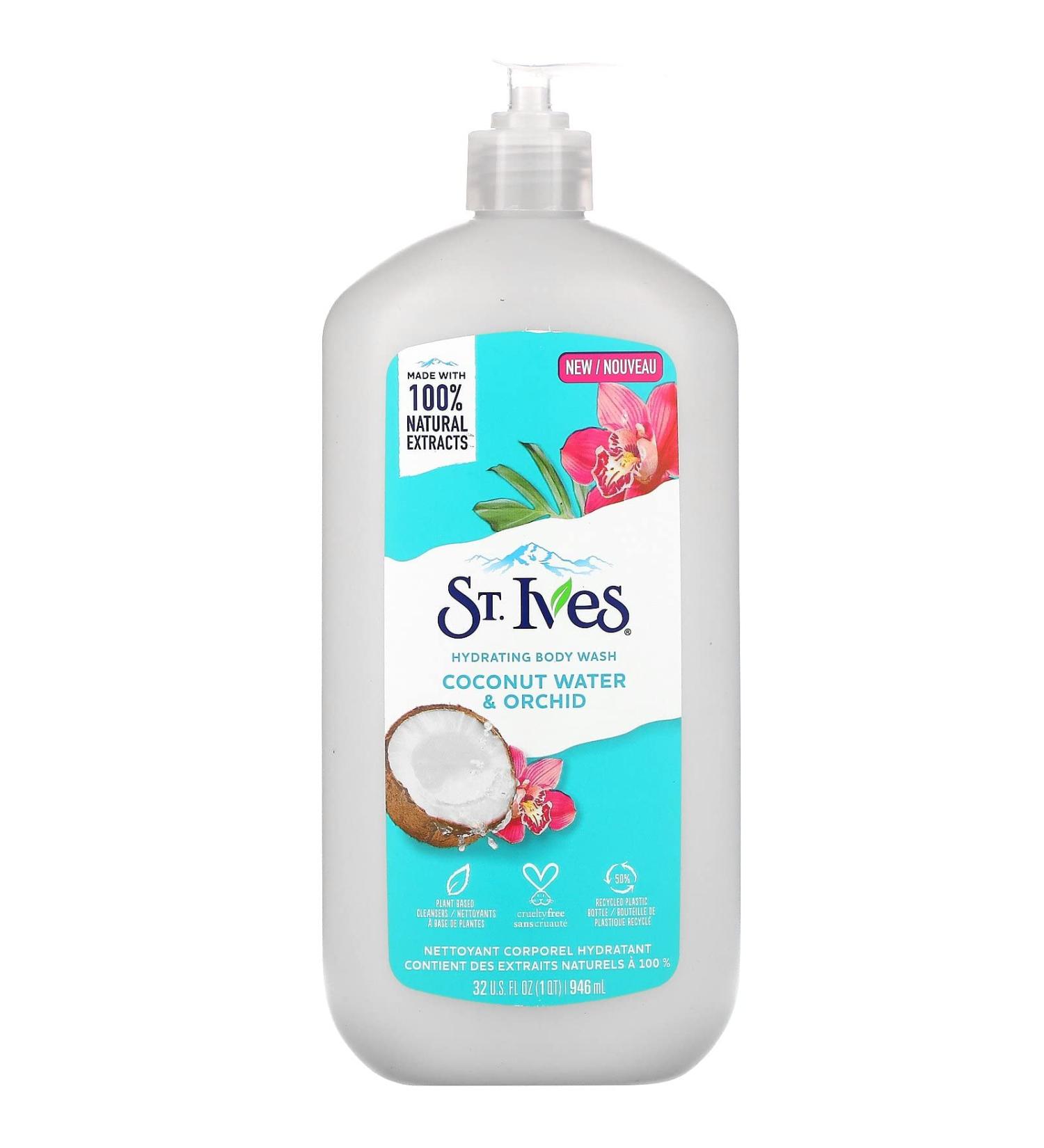St. Ives Hydrating Body Wash Coconut Water & Orchid 32 fl oz (946 ml)