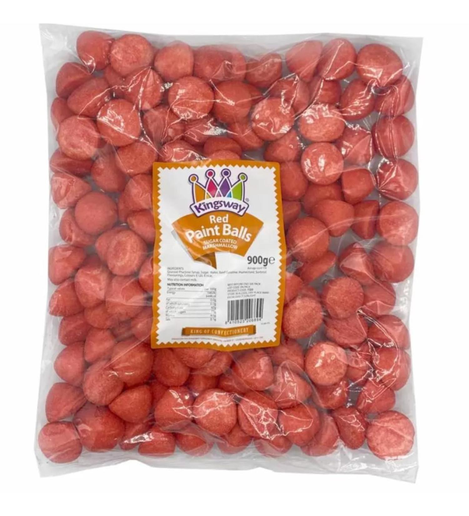 Red Paint Balls Sugar Coated Strawberry & Vanilla Marshmallows - 900g Bulk Pack - Buy Online on GoSupps.com