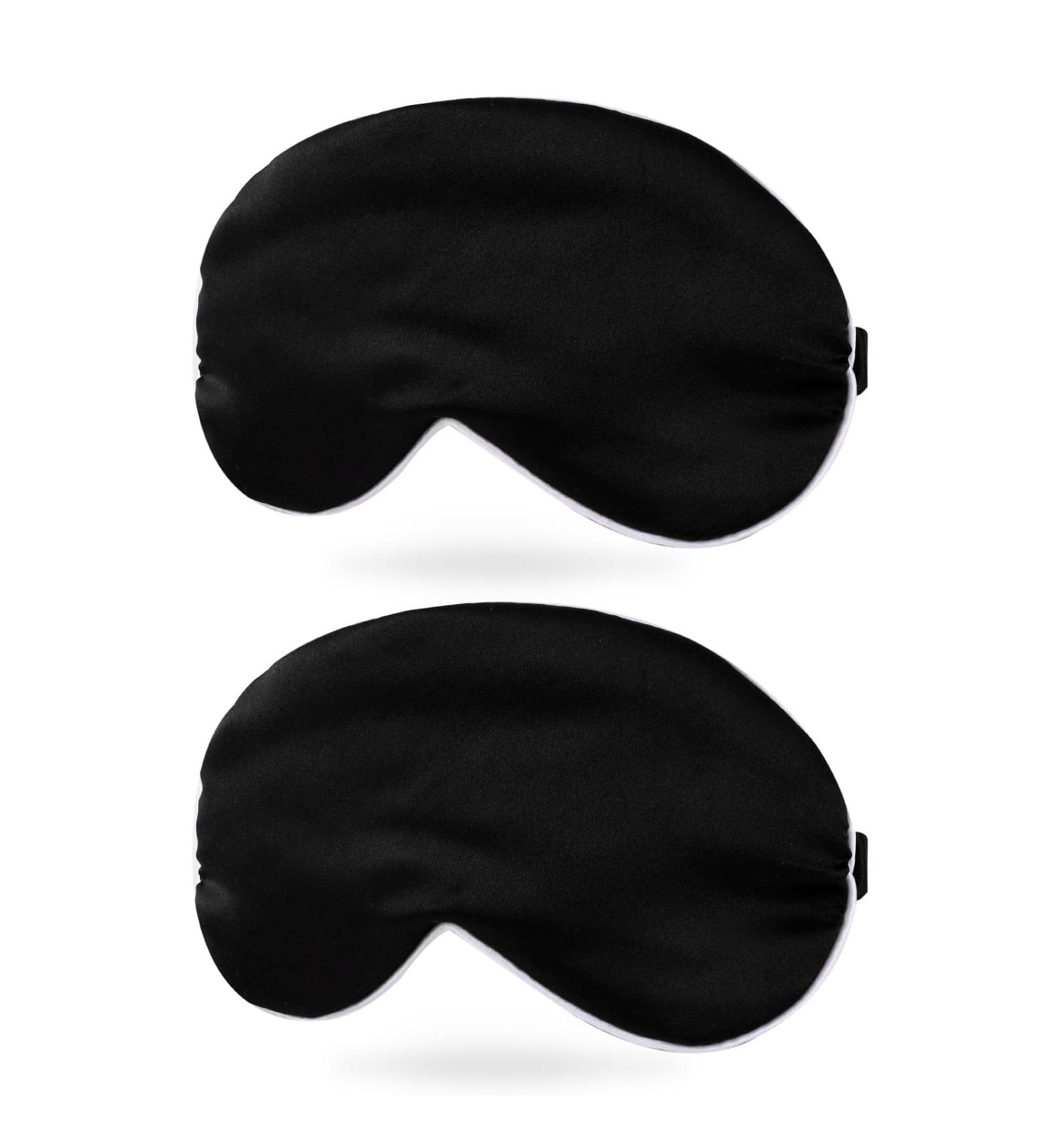 PATIKIL Silk Sleep Mask 2 Pack - Soft Satin Eye Cover for Side Sleeping Travel Black/White - Ultimate Sleep Protection - Buy Online on GoSupps.com