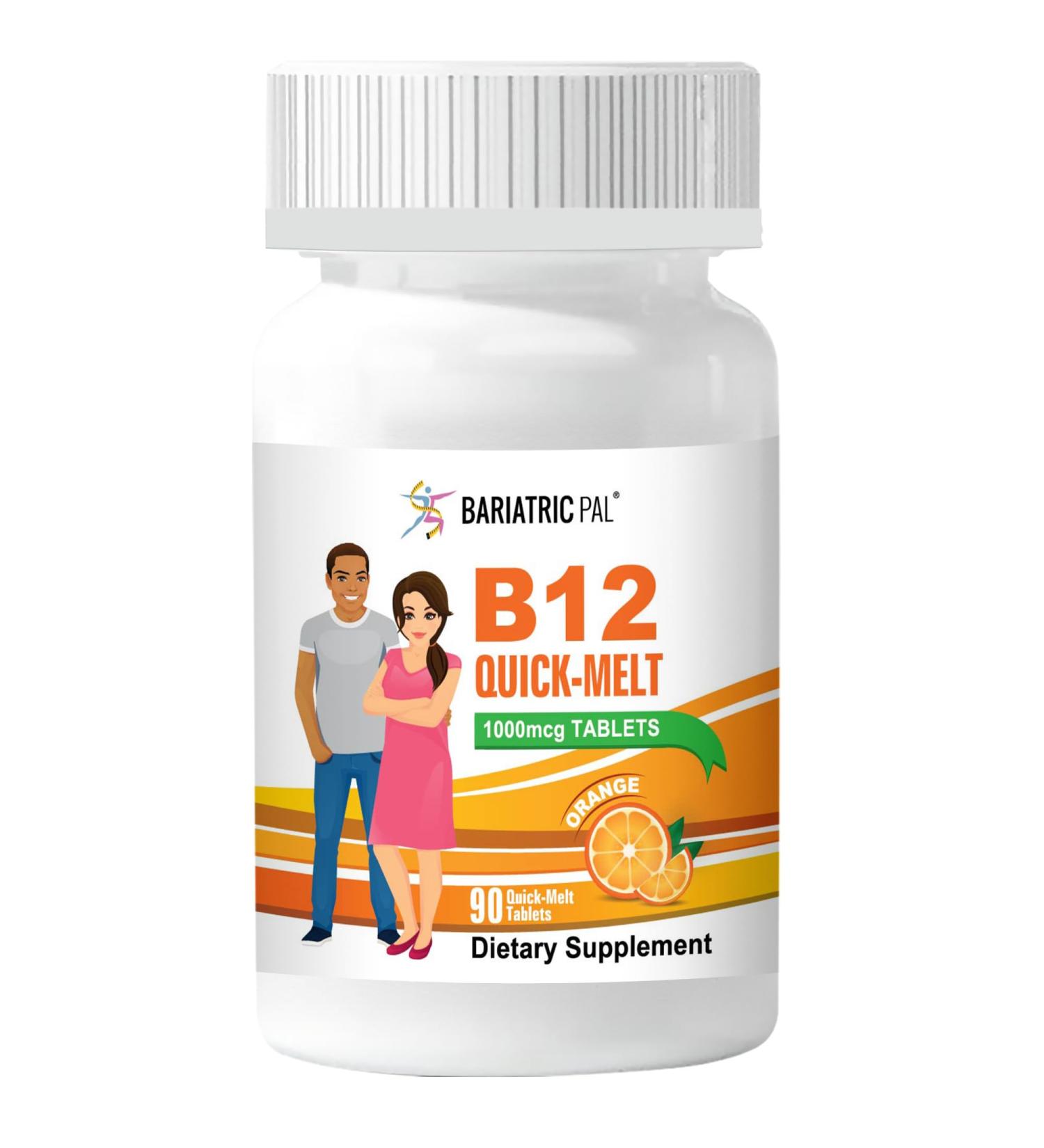 BariatricPal 1,000mcg B12 Sugar-Free Quick Melts (90 Count) - Orange