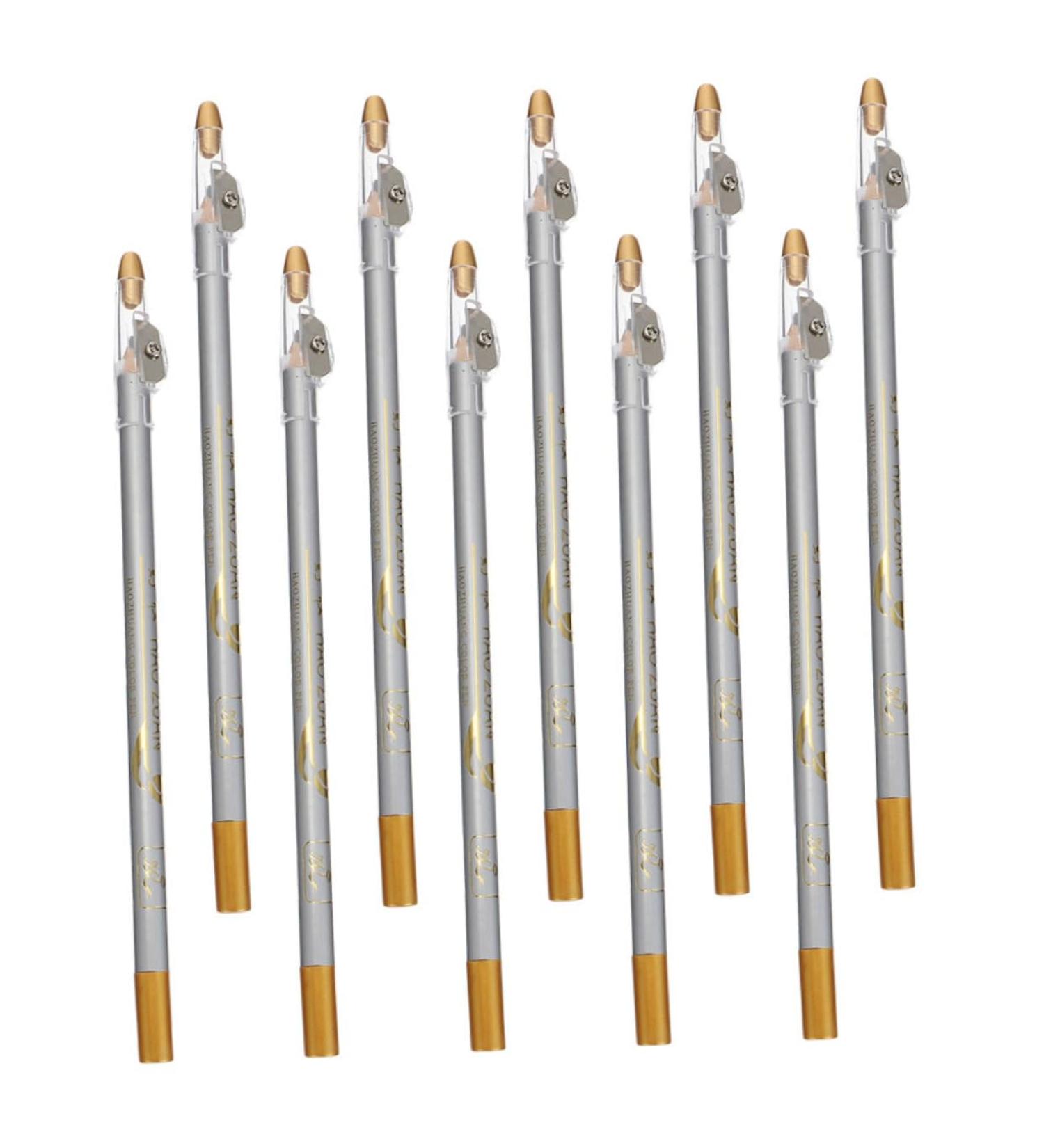 Mikinona 10pcs Pencil Sharpener Eyebrow Pencil Smooth Eyeliner Pencil Eye Shadow Pencils 2 in 1 Eyebrow Brush - Buy Online on GoSupps.com