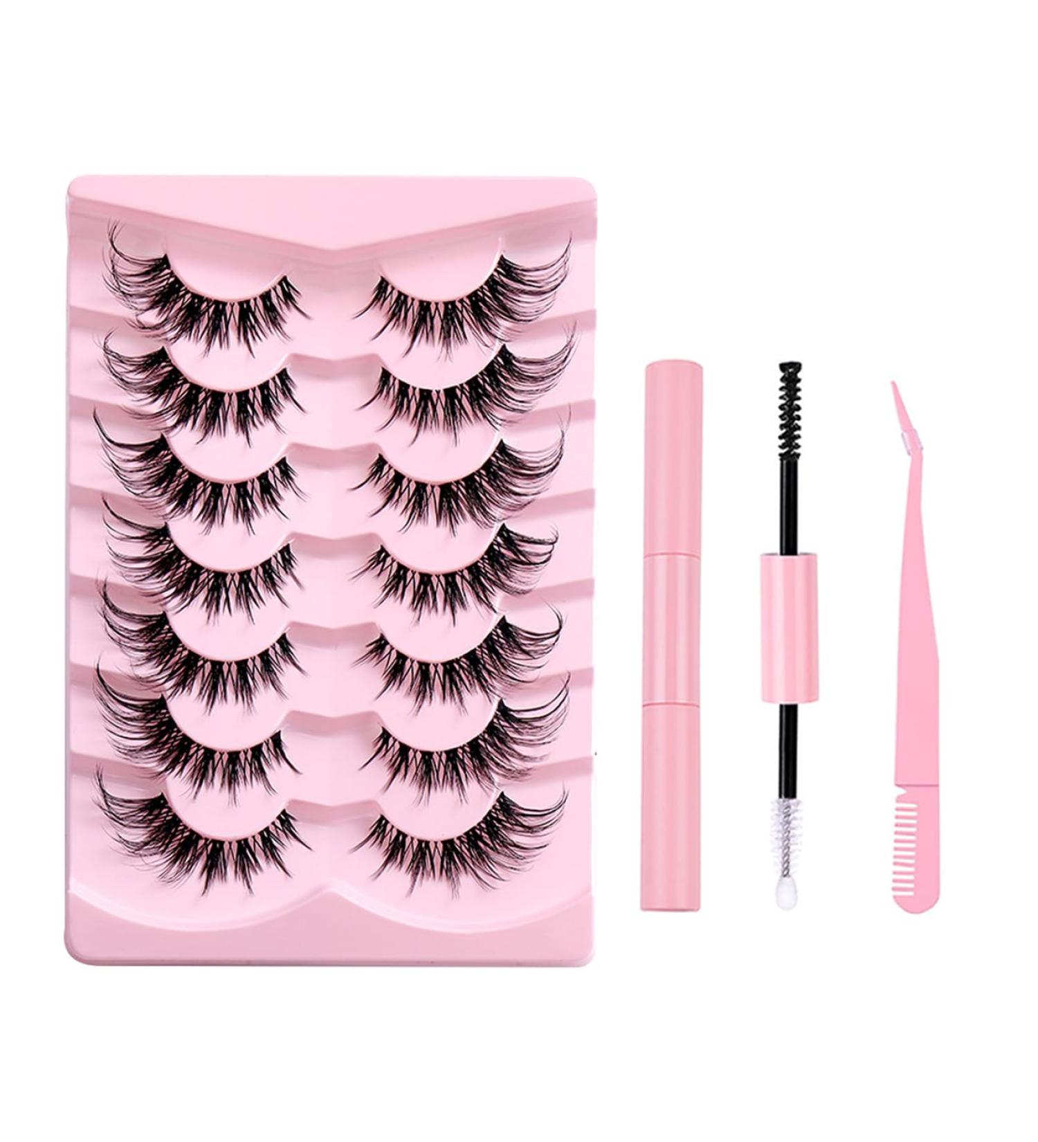 FAIRYGATE Lash Strips False Lashes with Glue Natural Lashes Wispy Lashes Natural Look False Eyelashes Natural Flared Eyelashes False Eye Lashes Soft Fluffy Lashes 7 Pairs D1 Natural B5417 FGJSTB5417 - Buy Online on GoSupps.com