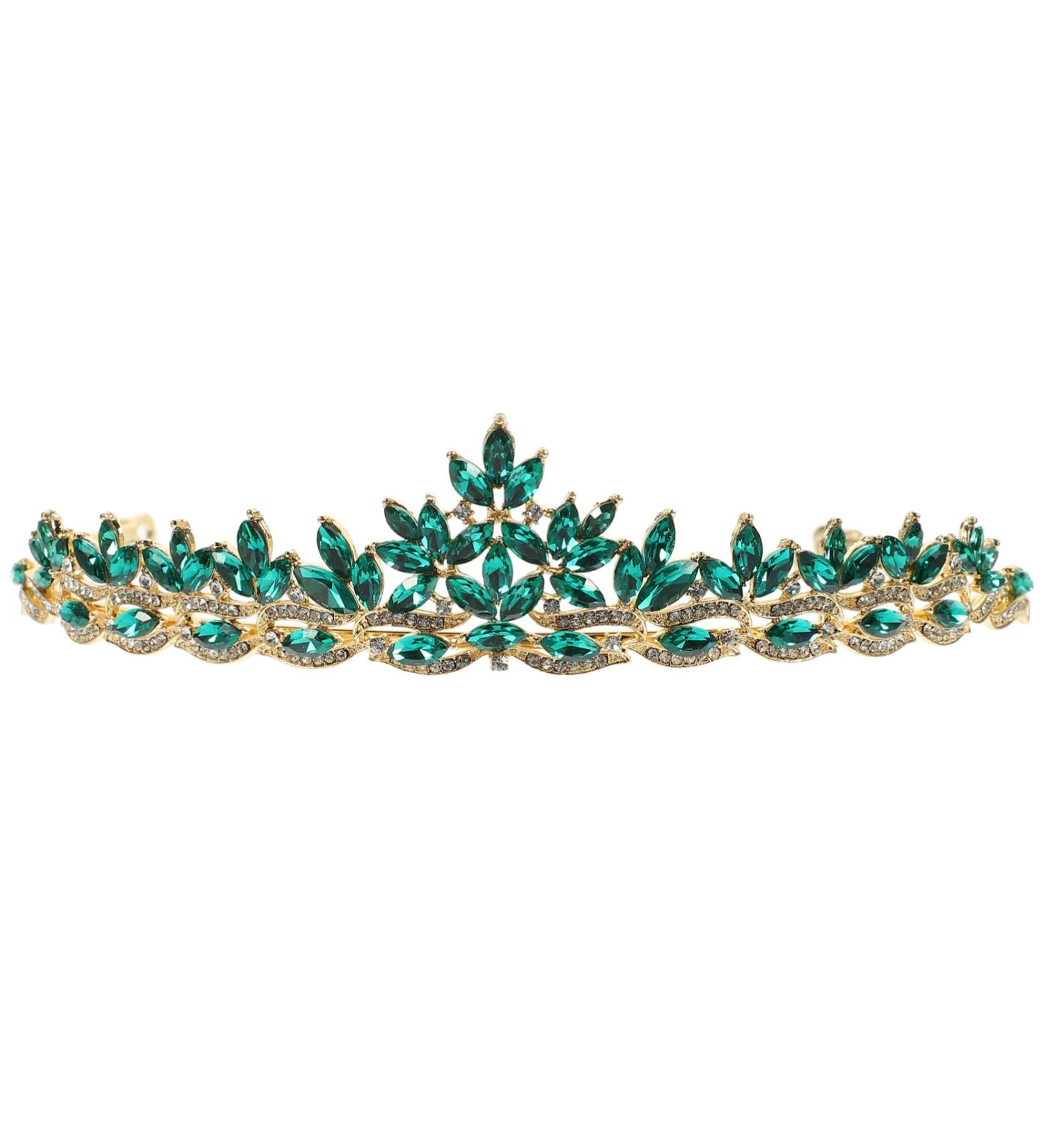Beaupretty Green Crystal Tiara for Women - Bridal Headpiece for Princess Cosplay Costumes - Buy Online on GoSupps.com