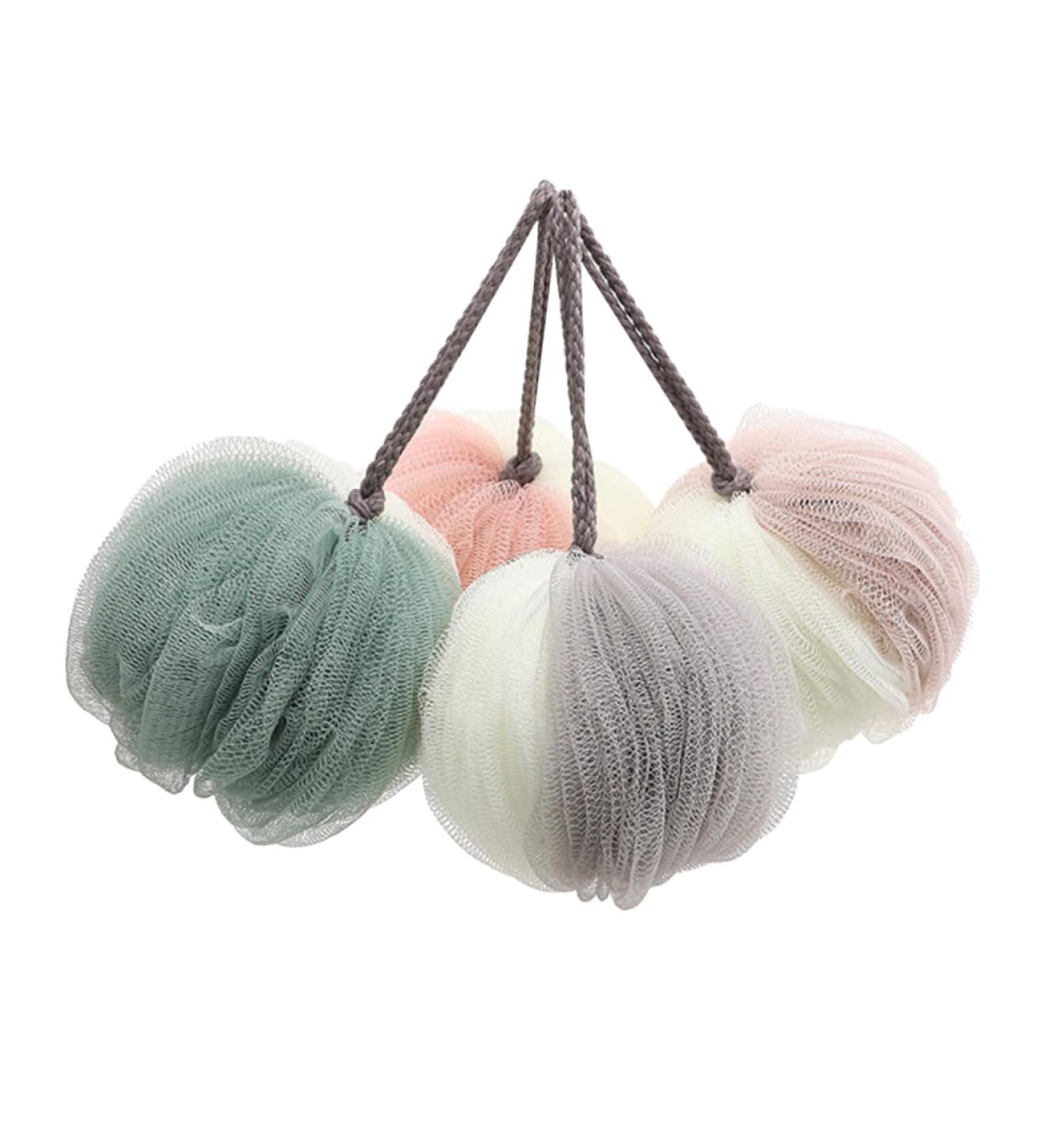 FOMIYES 4 Pcs Exfoliante Mesh Sponge Bath Ball - Large Shower Pouf for Exfoliation | International Shipping Available - Buy Online on GoSupps.com
