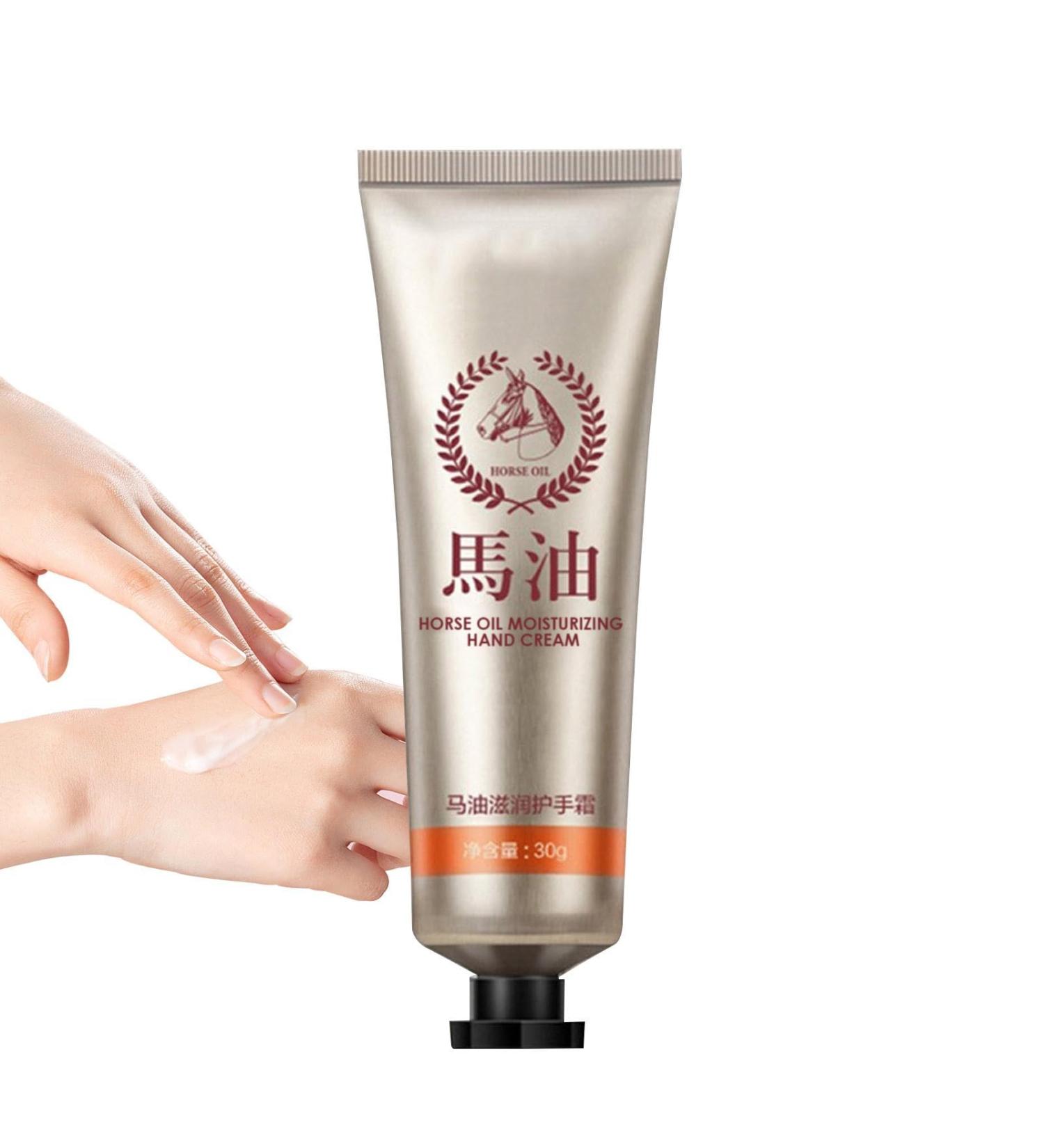Horse Oil Hand Cream | 30 Mild and Safe Hand Nourishing Repair Ointment | Hand Moisturizer Essence Skin Care Natural Anti-Cracking Lotion for Brightening Moisturizing - Buy Online on GoSupps.com