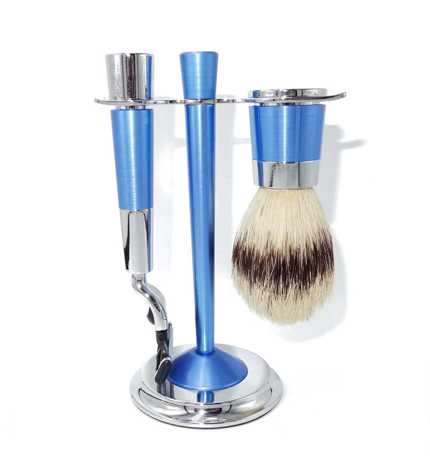 Crody Simplicity Men's Shaving Brush & Aluminum Makeup Beard Set - Classic Safety Razor Holder Gift 10x15cm Silver - Buy Online on GoSupps.com