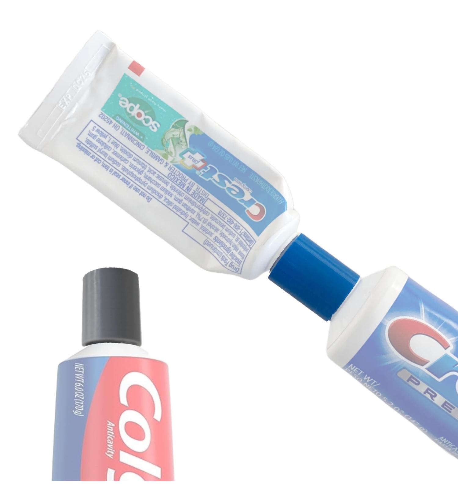 Toothpaste Refill Adapter for Travel | 2 Adapters for Crest & Colgate - Eco-Friendly Solution - Buy Online on GoSupps.com