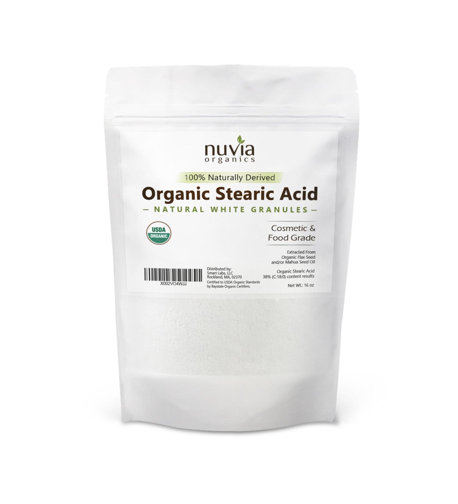 Stearic Acid - USDA Certified Non-GMO Cosmetic & Food Grade 16oz