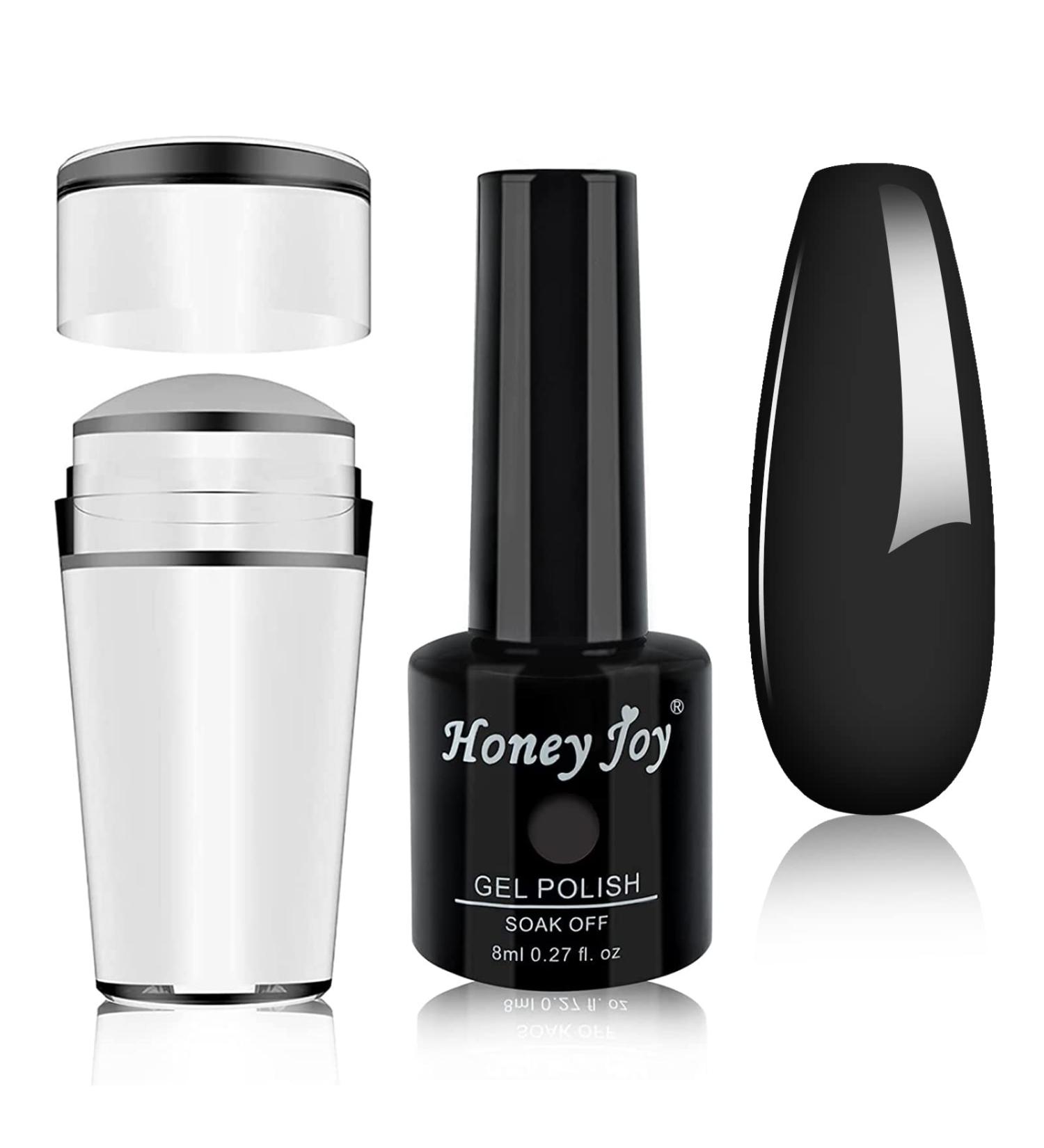 French Silicone Nail Art Stamping Kit with Black Gel Polish - HJ-NAT074-Gel-Black Set - Buy Online on GoSupps.com