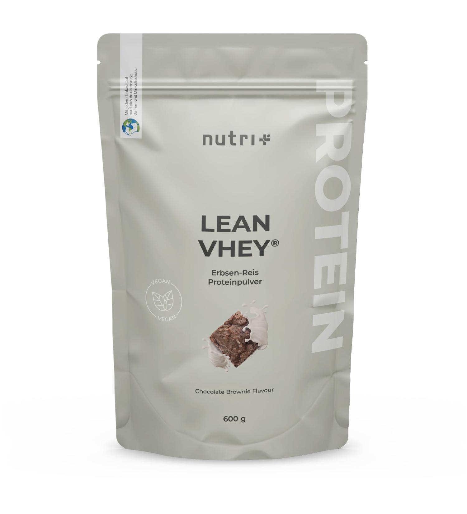 Vegan Protein Powder Soy-Free Gluten-Free Lactose-Free Chocolate Brownie 600g Nutri + Peas - Buy Online on GoSupps.com