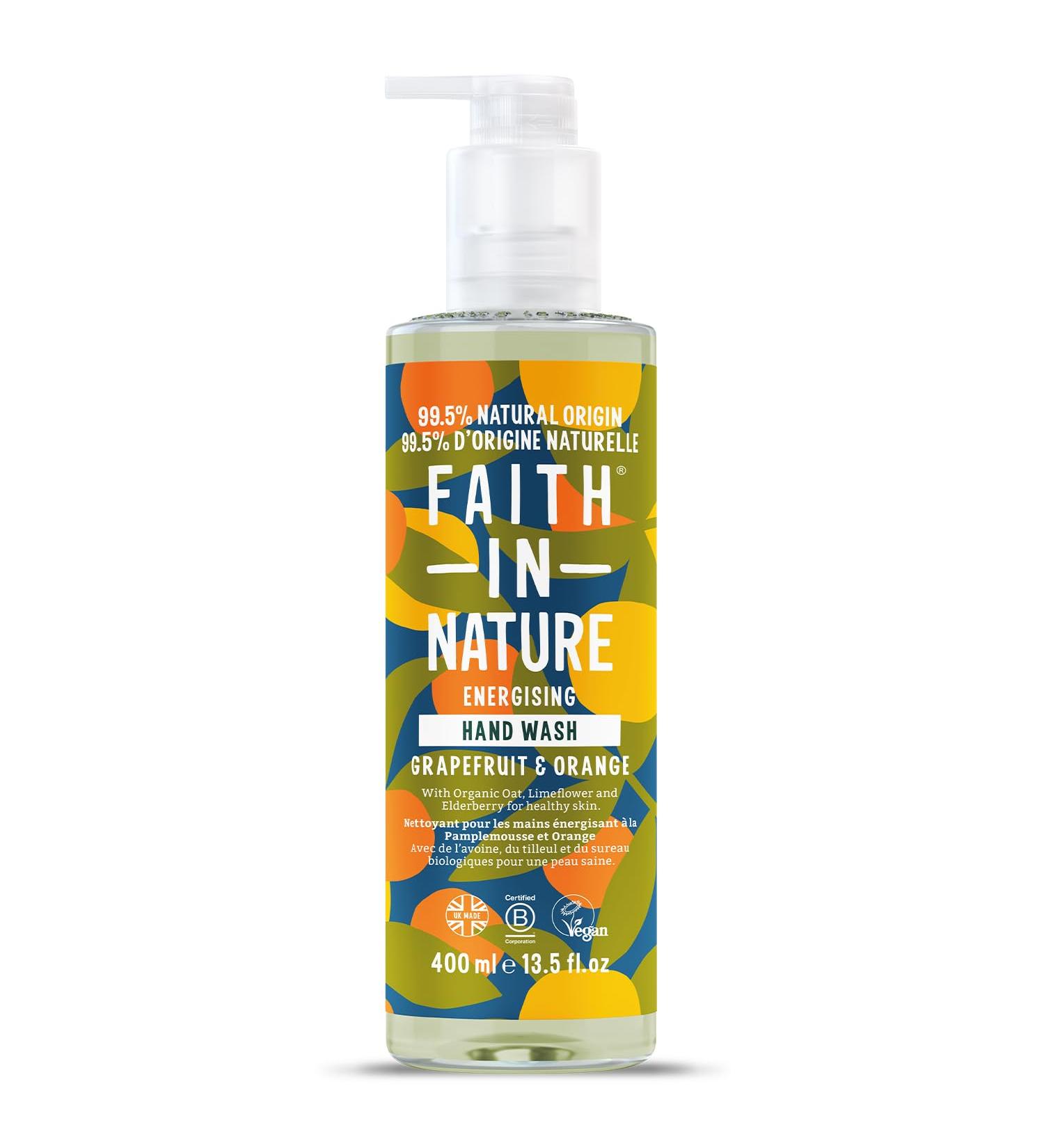 FAITH IN NATURE Faith in Nature Natural Hand Soap Grapefruit & Orange Invigorating Vegan and Cruelty-Free SLS and Paraben Free 400 ml