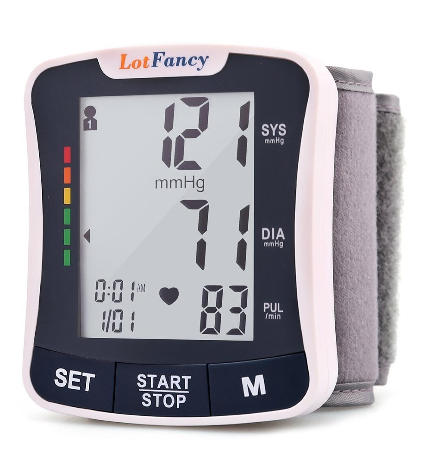 LotFancy Wrist Blood Pressure Monitor with Irregular Heartbeat Detection - 2 Users, 120 Memory, Automatic Digital BP Machine - Buy Online on GoSupps.com