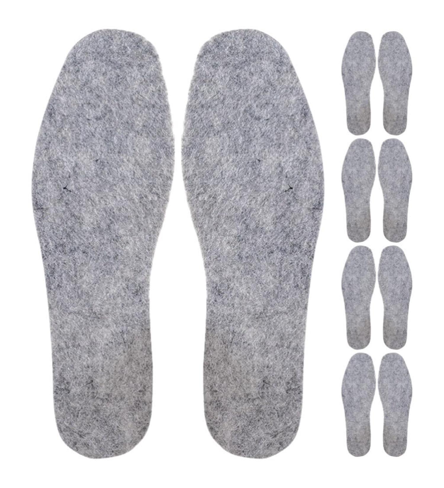 Buy 5 Pairs Wool Shoe Insoles | Winter Warm Felt Inserts for Men & Women | Soft Cushion Boot Insoles - Grey - Buy Online on GoSupps.com