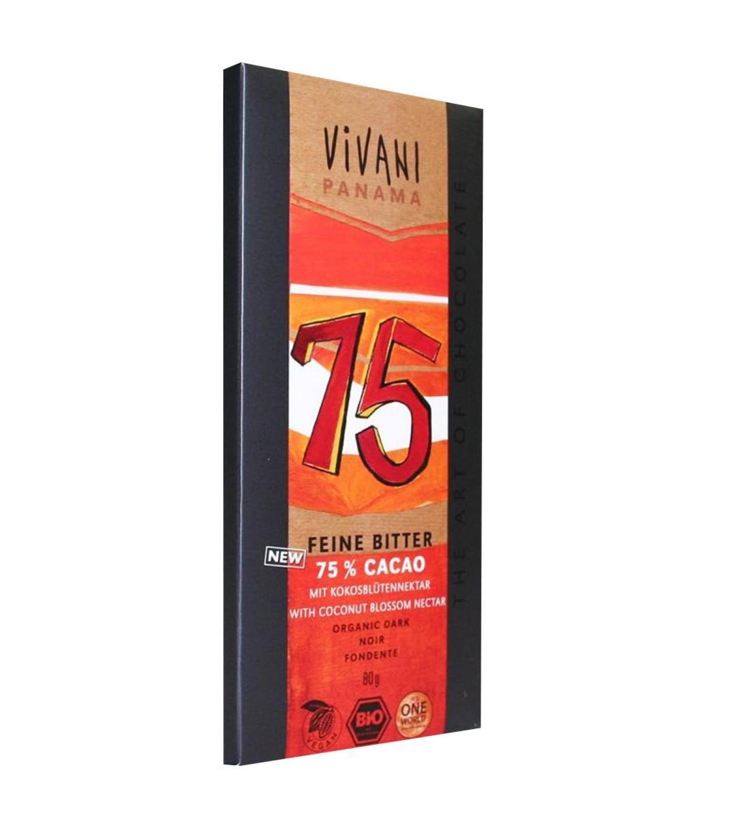 Vivani Organic Chocolate | Dark 75% Chocolate | 7 x 80g