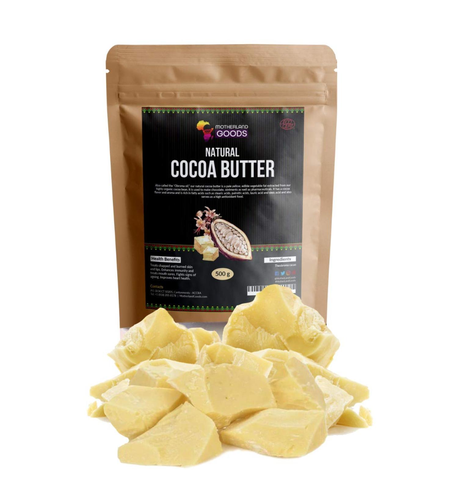 Natural Cocoa Butter Chunks 5 lbs Unrefined Raw Body Butter Perfect for DIY and Craft Projects Organic Butter Keep Scars Away Premium Raw Butter From Ghana West Africa Cocoa Butter CHUNKS 80 Ounce (Pack of 1)