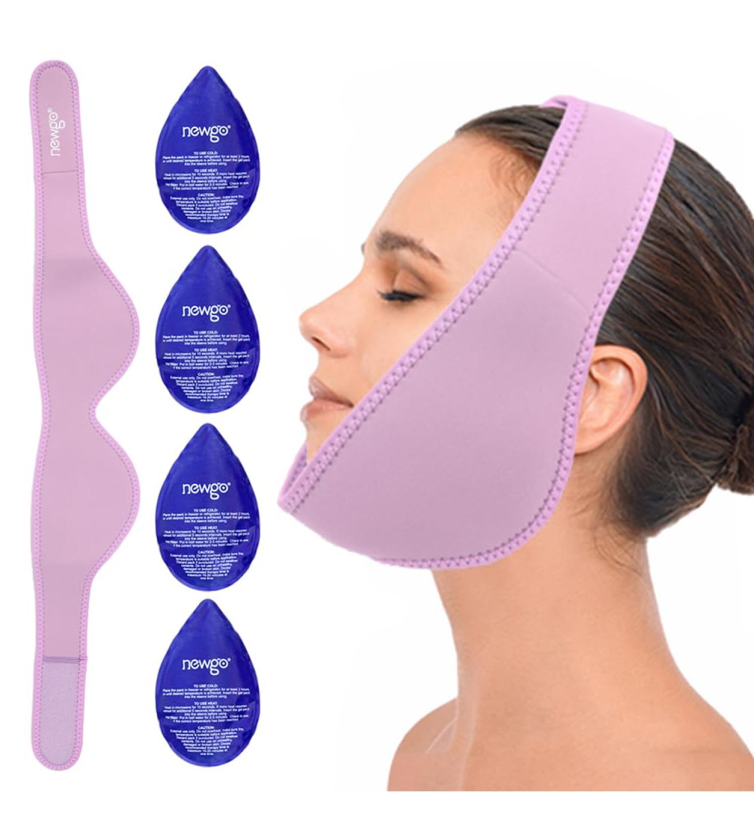 NEWGO Wisdom Tooth Cooling Compress - 4 Pack Cooling Pads for Post-Surgery Relief | Cold & Warm Compress for Wisdom Teeth Recovery (Purple) - Buy Online on GoSupps.com