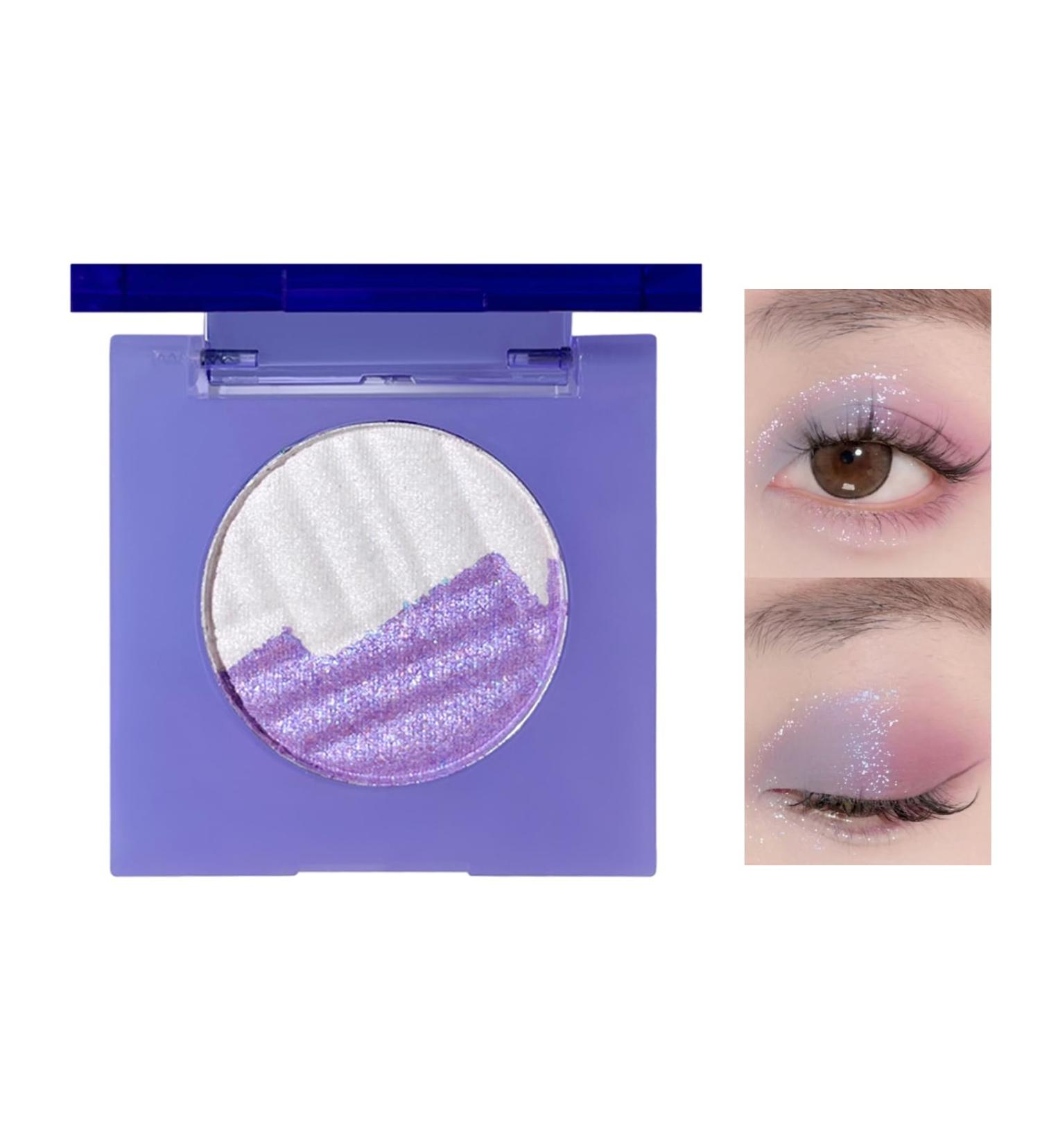 Shimmer Highlighter Palette - Makeup Glitter Highlighters in Phantom Color | Long-Lasting Highlighting 2-Color Eye Makeup Powder Palette for Eyelids Lip Kagrote S10 - Buy Online on GoSupps.com