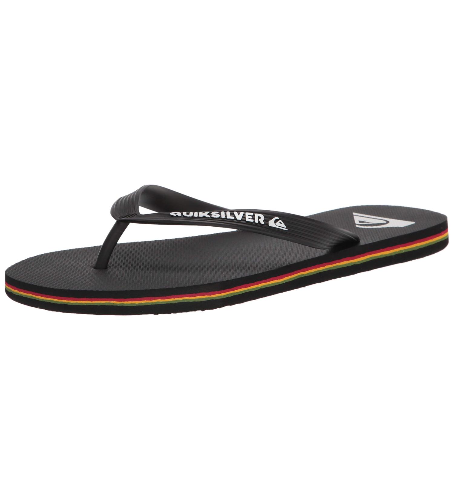 Quiksilver Men's Molokai 3 Point Flip Flop Sandal - Size 10 - Black/Red/Green - Buy Online on GoSupps.com