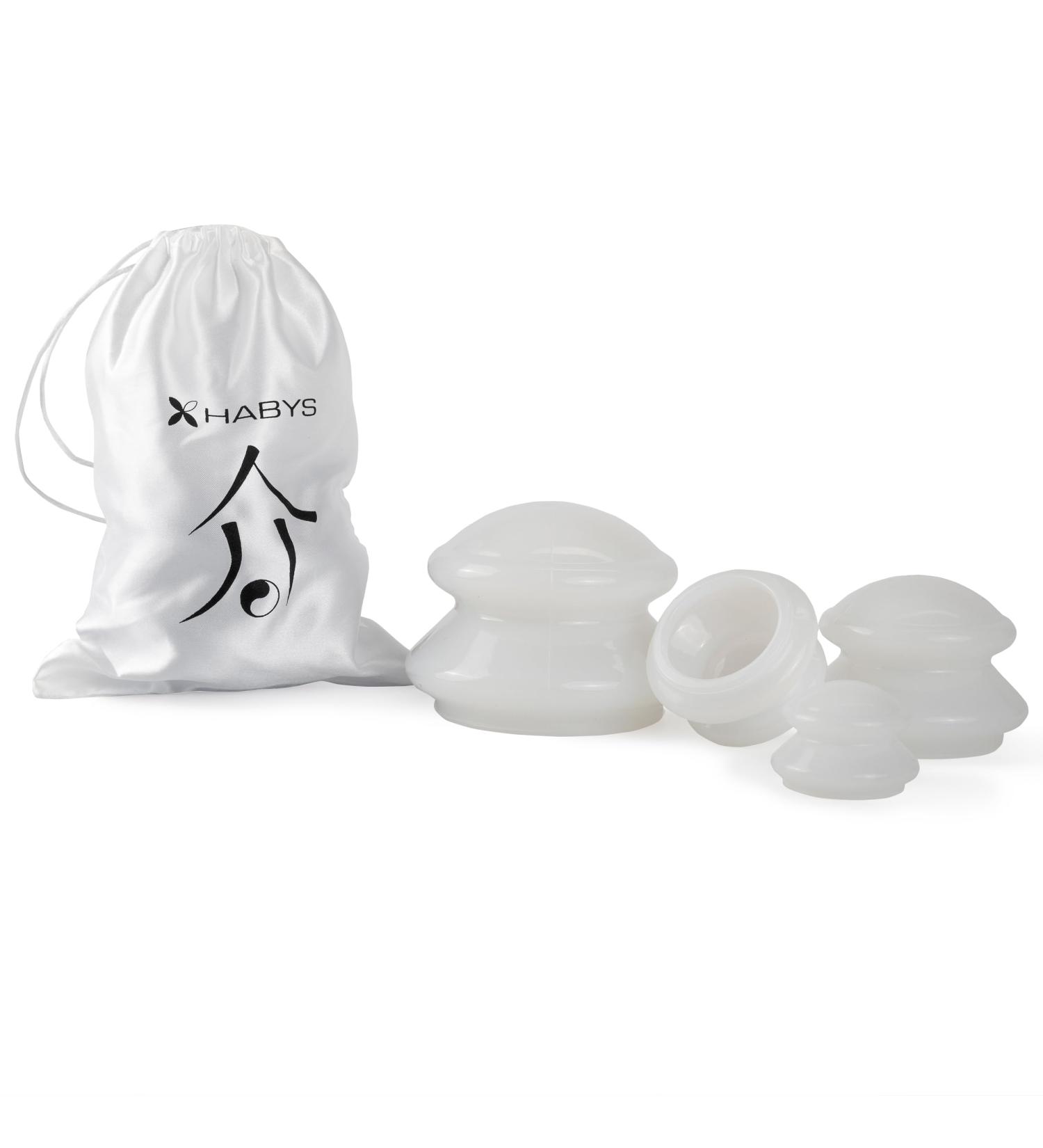Habys Silicone Cupping Glasses Set | 4-Piece Suction Cup Massager for Anti-Cellulite Therapy - Buy Online on GoSupps.com