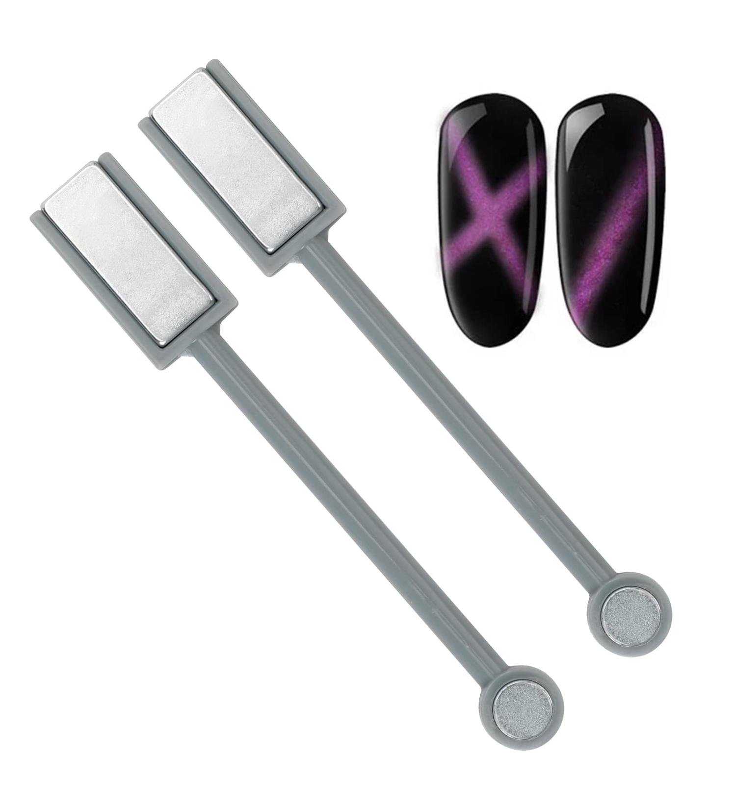 2Pcs Double Head Cat Eye Magnet Stick for Nail Art - Strong Pen for 3D Cat Eye Gel Polish Manicure - Buy Online on GoSupps.com