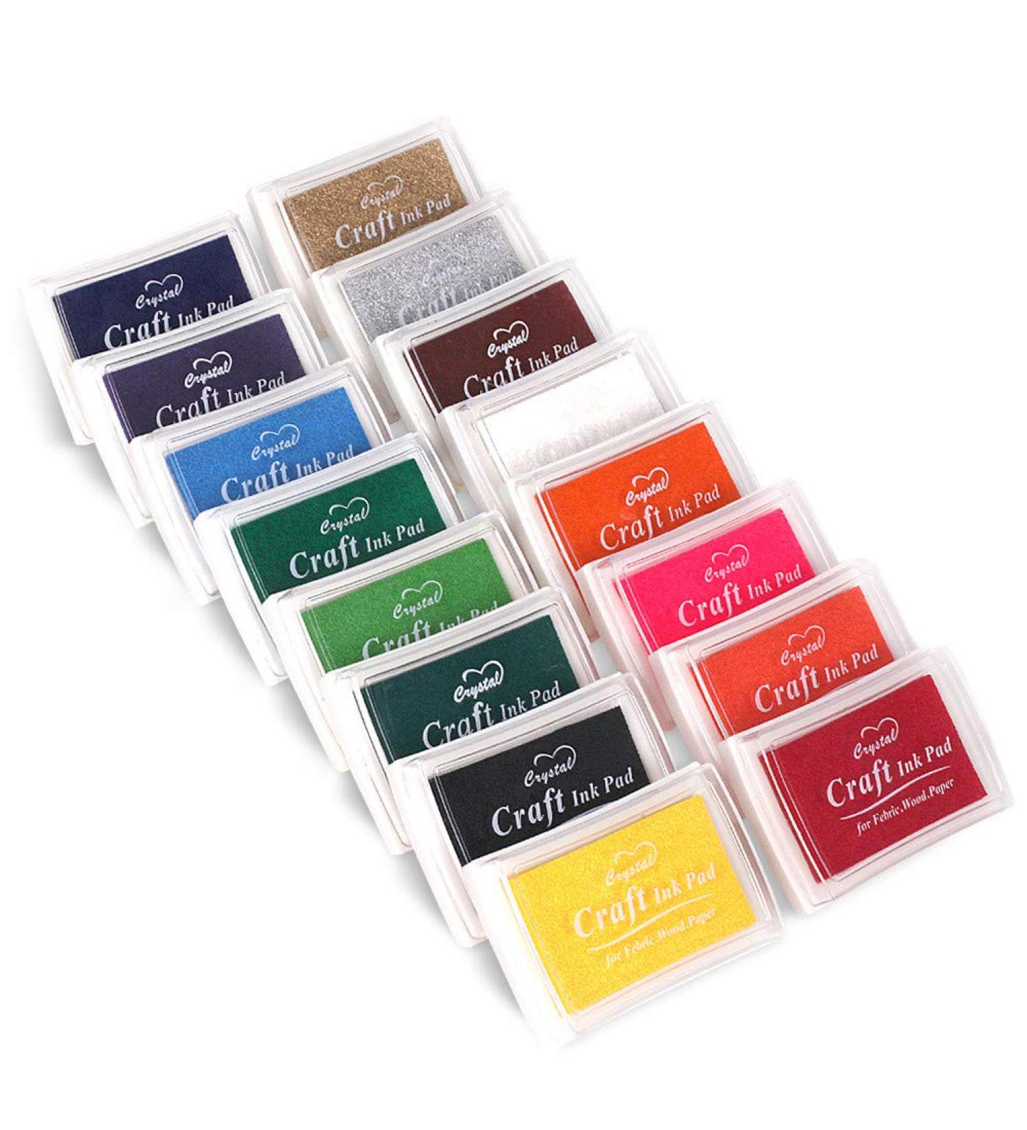 XoreArt Washable Finger Ink Pads for Kids - 16 Color Craft Stamp Pads for Rubber Stamps, Paper, Fabric - Perfect Gift for Children - Buy Online on GoSupps.com