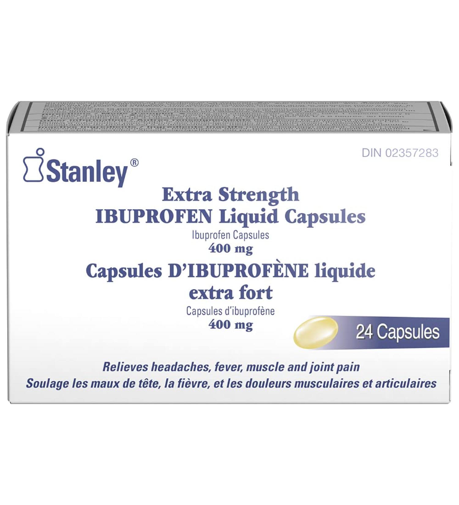 Stanley Pharmaceuticals Extra Strength Ibuprofen Liquid Capsules 400mg 24 count - Buy Online on GoSupps.com