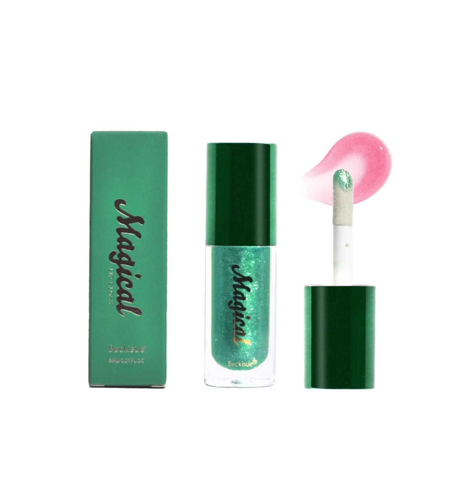 Color Changing Lip Gloss | PH Tinted Lip Oil Green to Pink | Long Lasting Moisturizing Shine Balm for Dry Lips | Mood Lip Glow Oil (01 - Buy Online on GoSupps.com