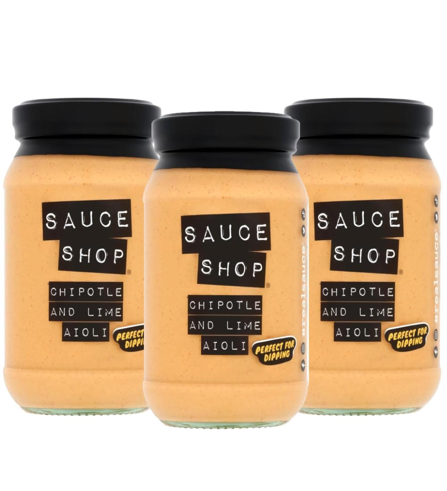 Sauce Shop - Chipotle and Lime Ailoi Pack of 3 - Mayonnaise Vegetarian-Friendly - 3x 250g Glass Jars
