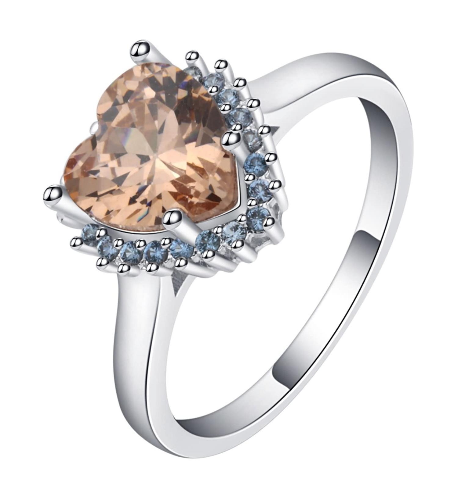 Vintage Heart Wedding Ring for Women - Zirconia Silver - Fun Gifts for Her - Size 60 (19.1) | International Shipping - Buy Online on GoSupps.com