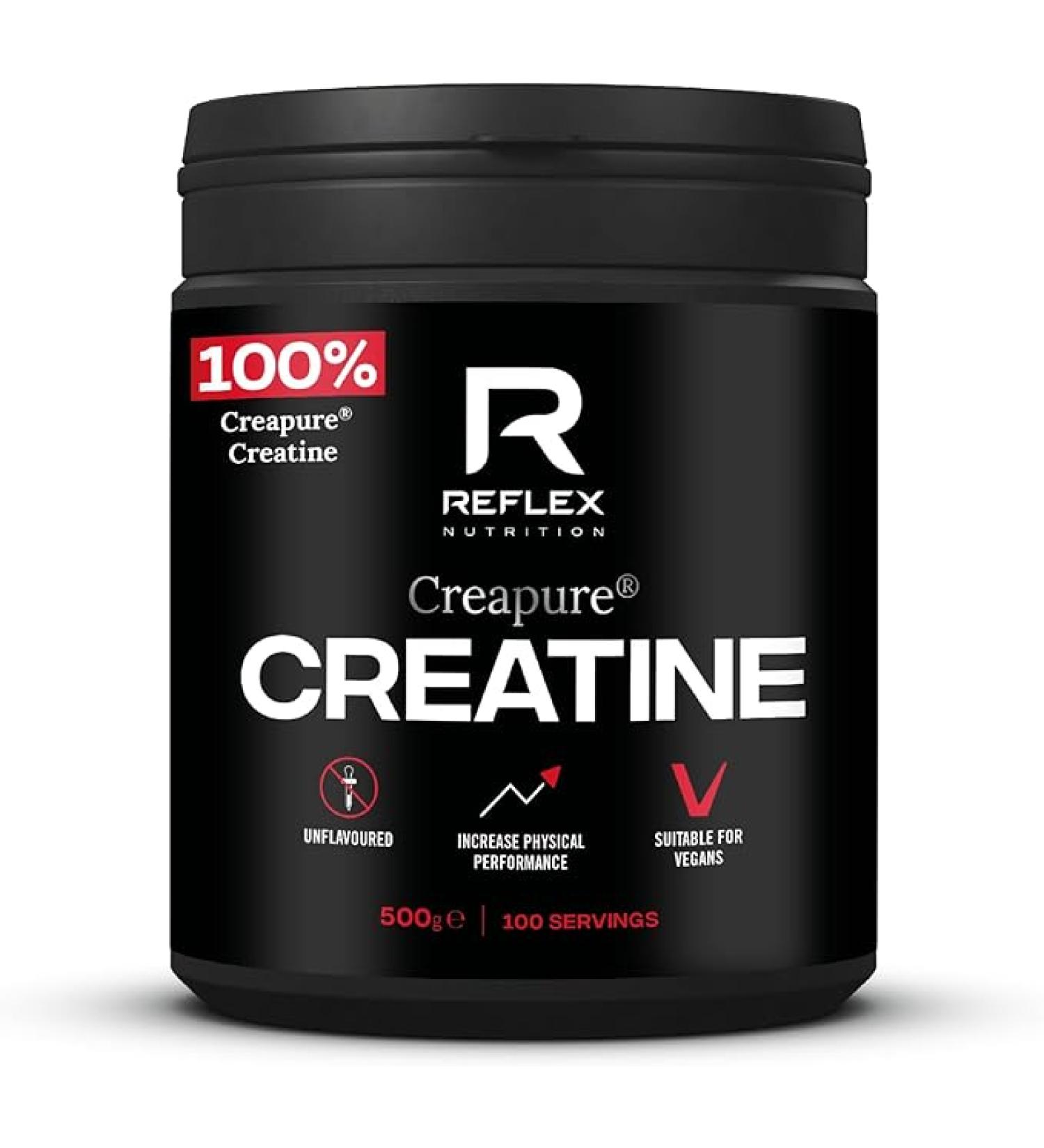 Reflex Creapure Creatine Powder (500g) - Vegan-Friendly Supplement - Buy Online on GoSupps.com